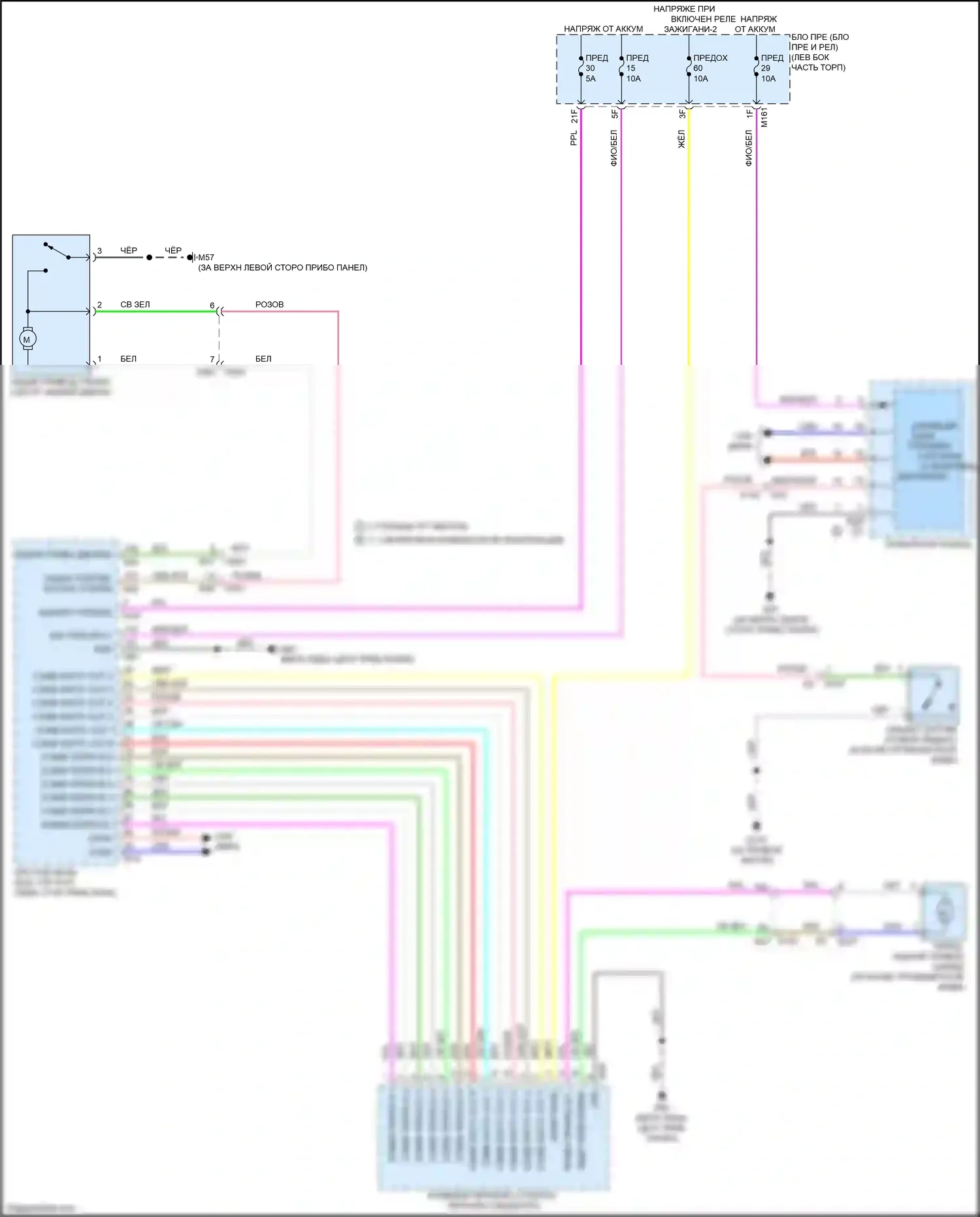 QX60 Infiniti II (2021-2024): Электросхема задних дворников и омывателей 
