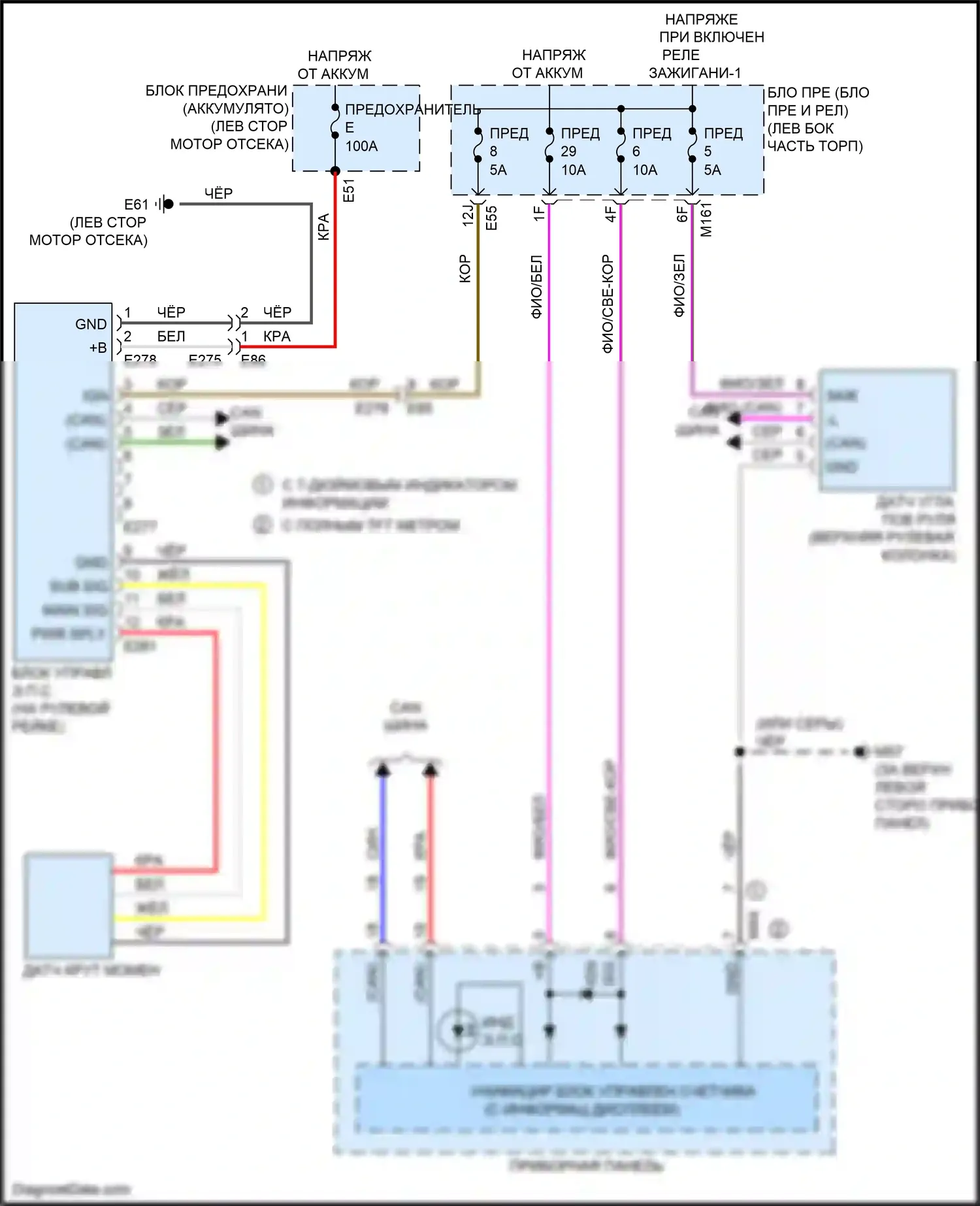 QX60 Infiniti II (2021-2024): Электросхема электроусилителя руля 