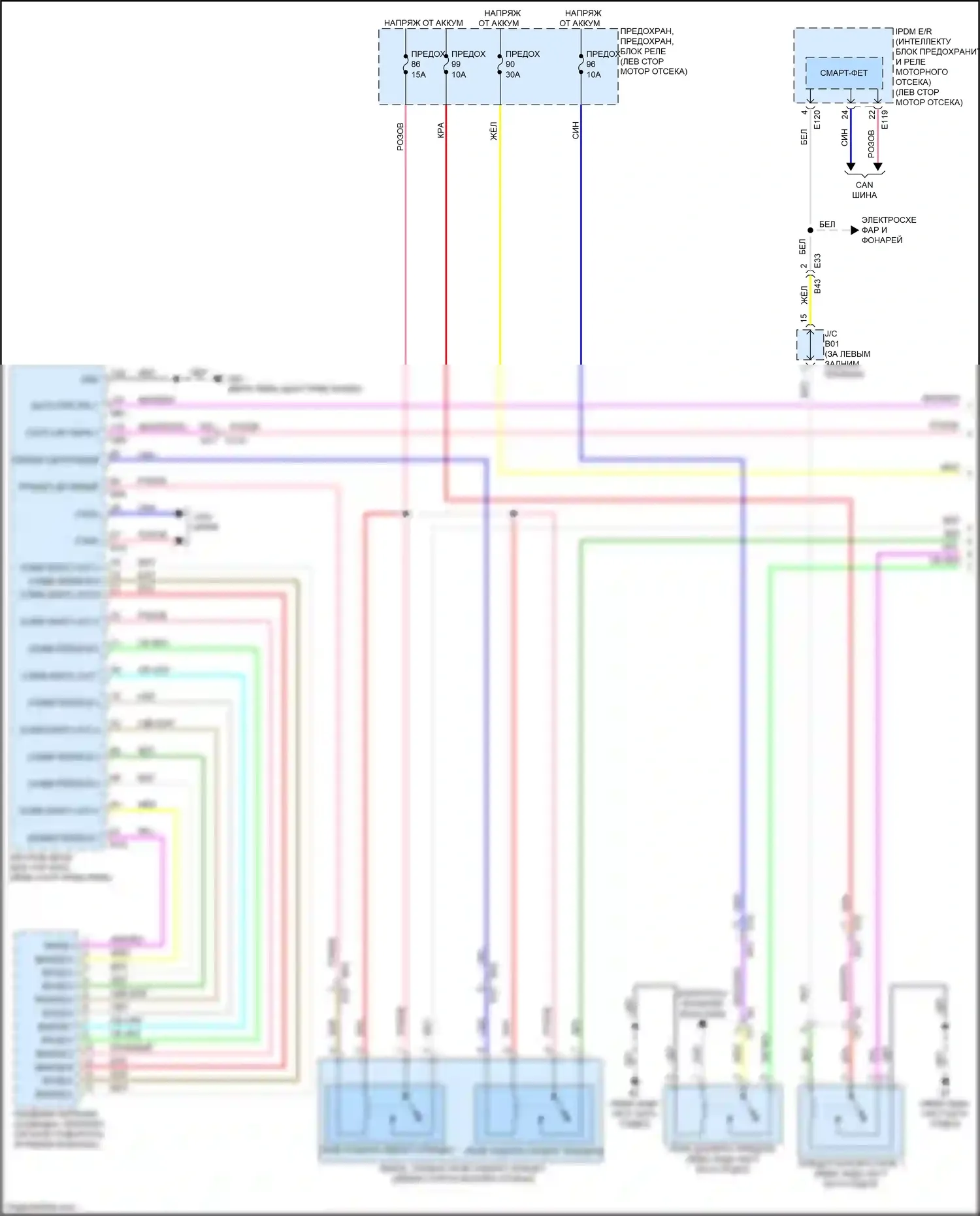 QX60 Infiniti II (2021-2024): Электросхема буксировки прицепа (1 из 2) 