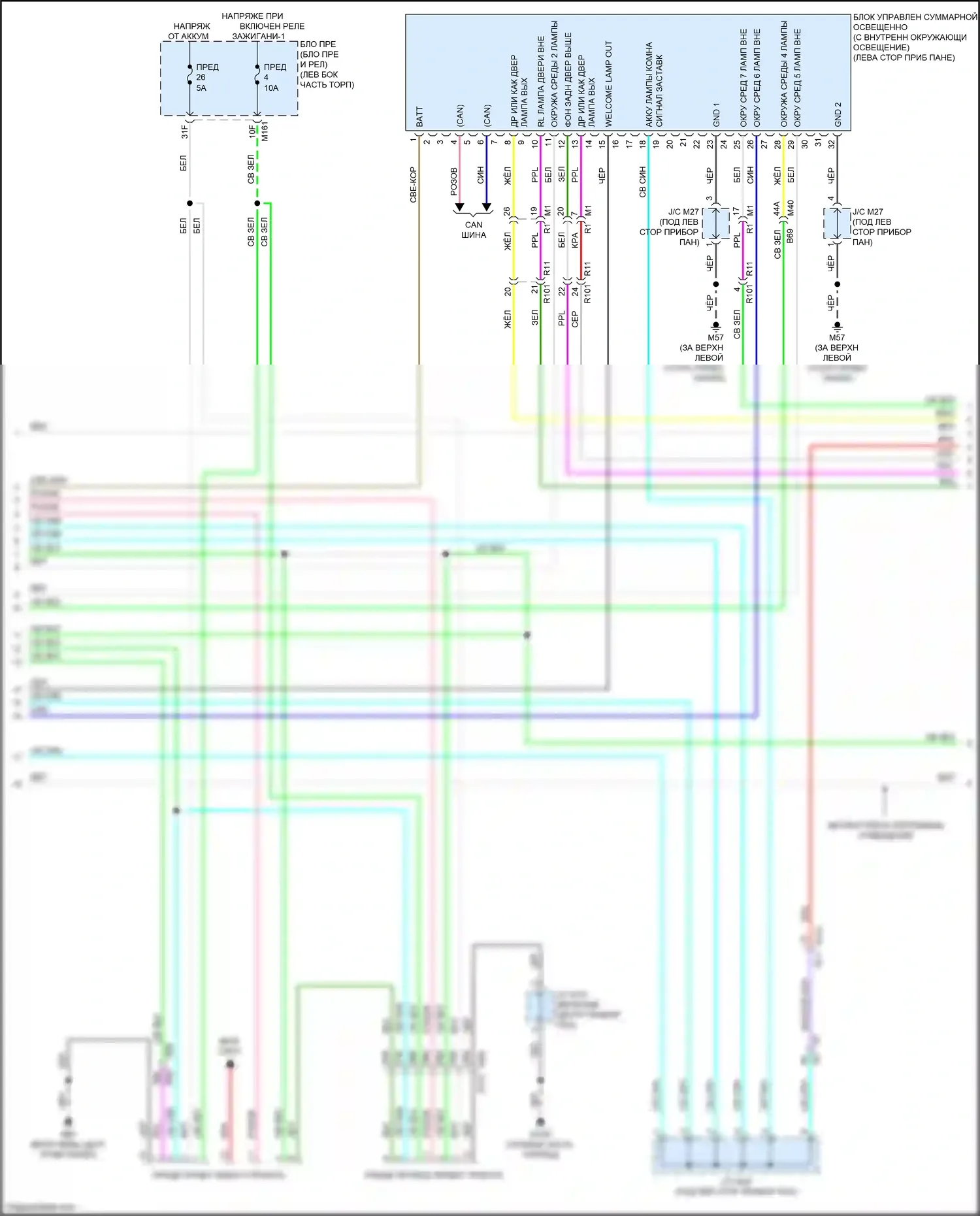 QX60 Infiniti II (2021-2024): Электросхема освещения салона (5 из 6) 