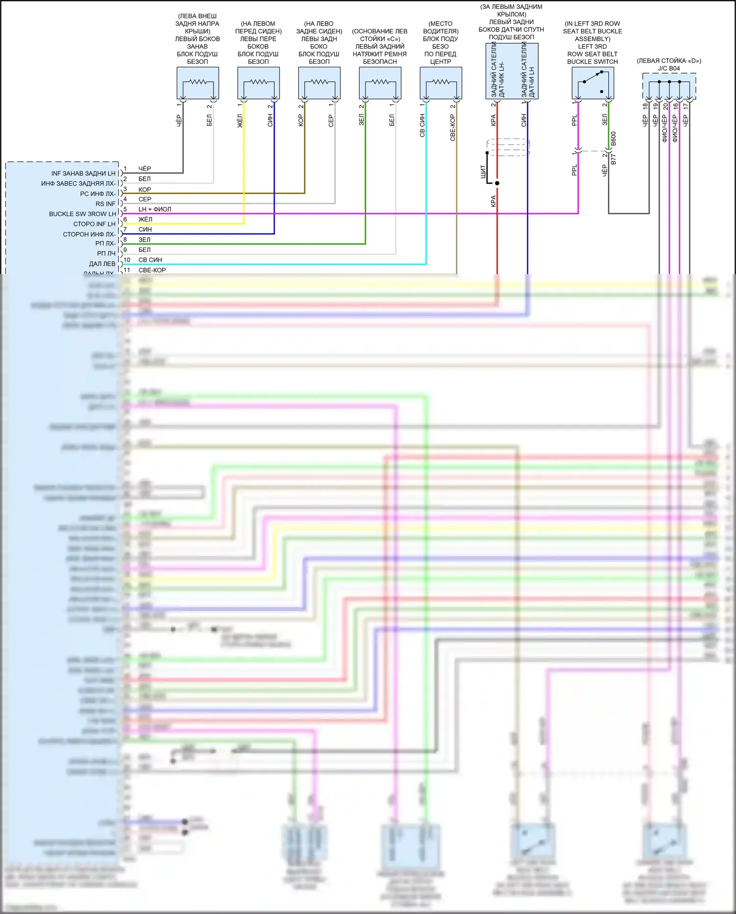 QX60 Infiniti II (2021-2024): Электросхема подушек безопасности (1 из 4) 