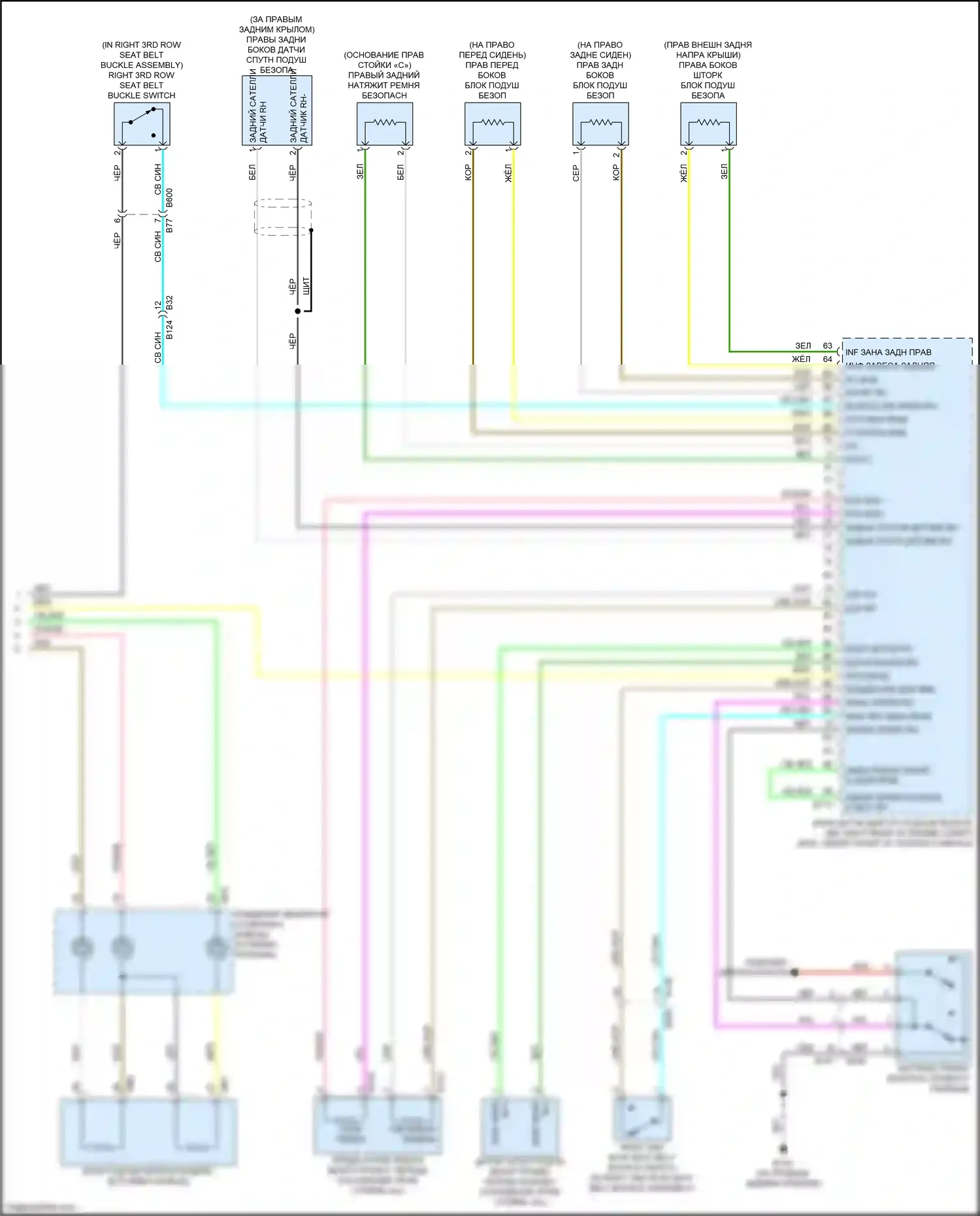 QX60 Infiniti II (2021-2024): Электросхема подушек безопасности (4 из 4) 