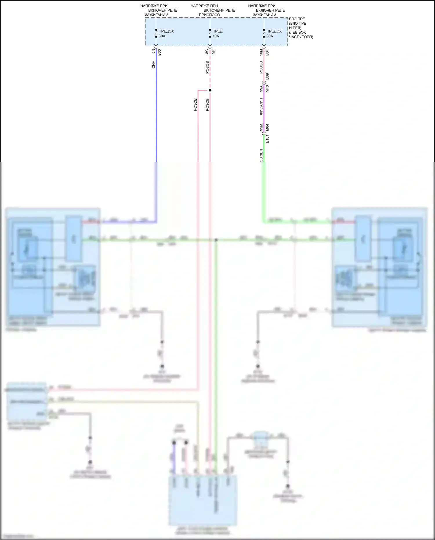 QX60 Infiniti II (2021-2024): Электросхема обогреваемых сидений 