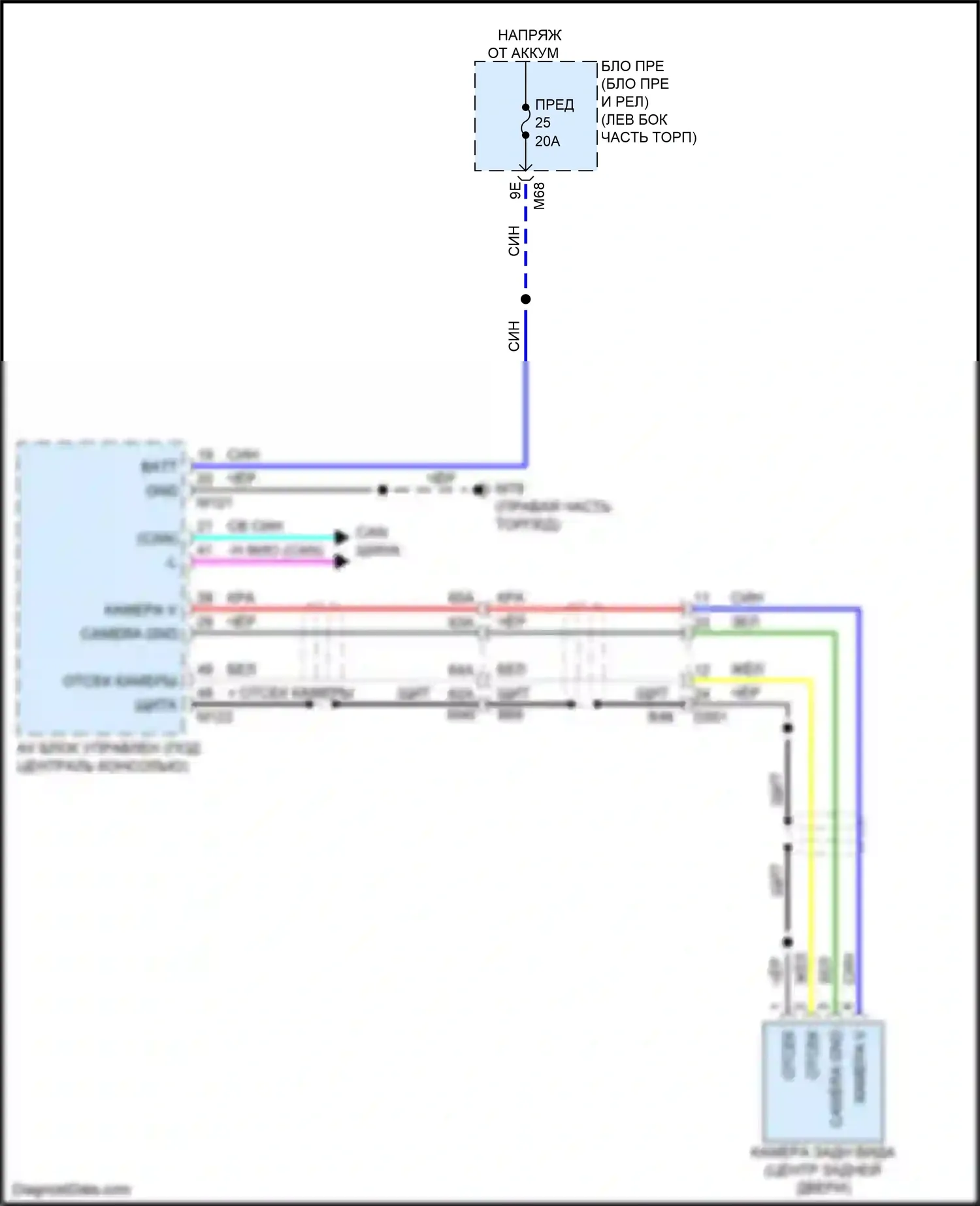 QX60 Infiniti II (2021-2024): Электросхема камеры заднего вида 