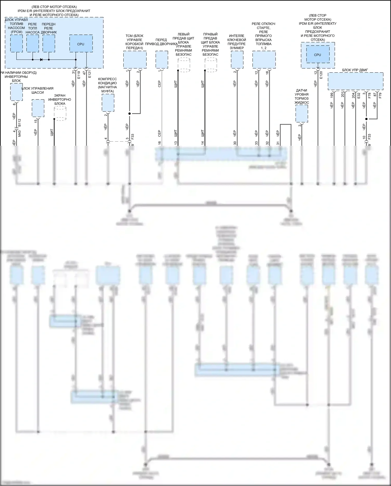 QX60 Infiniti II (2021-2024): Электросхема разводки массы (4 из 6) 