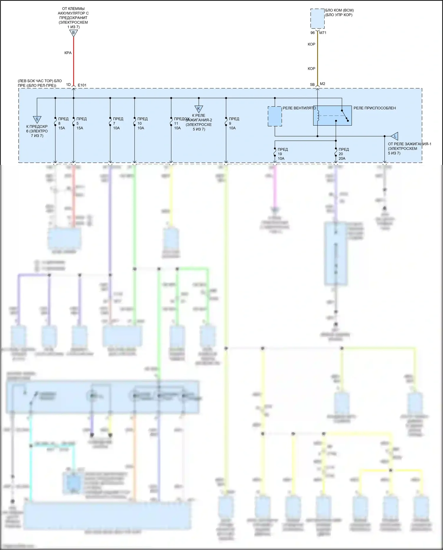QX80 Infiniti I рестайлинг 2 (2017-2022): Электросхема блока предохранителей реле (2 из 7) 