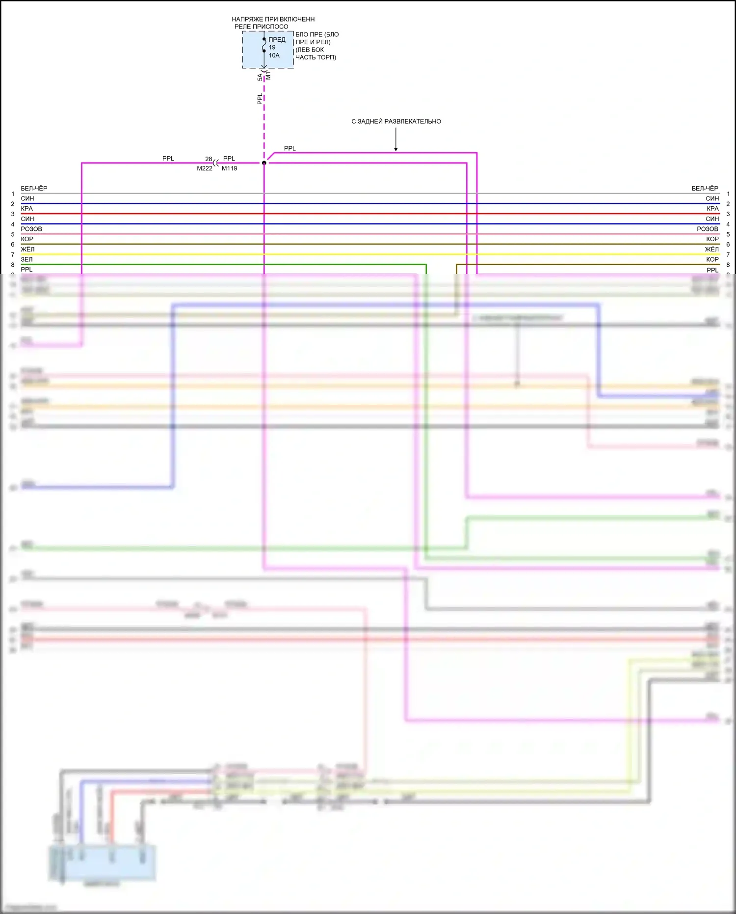 QX80 Infiniti I рестайлинг 2 (2017-2022): Электросхема магнитолы, 13 динамиков (3 из 9) 