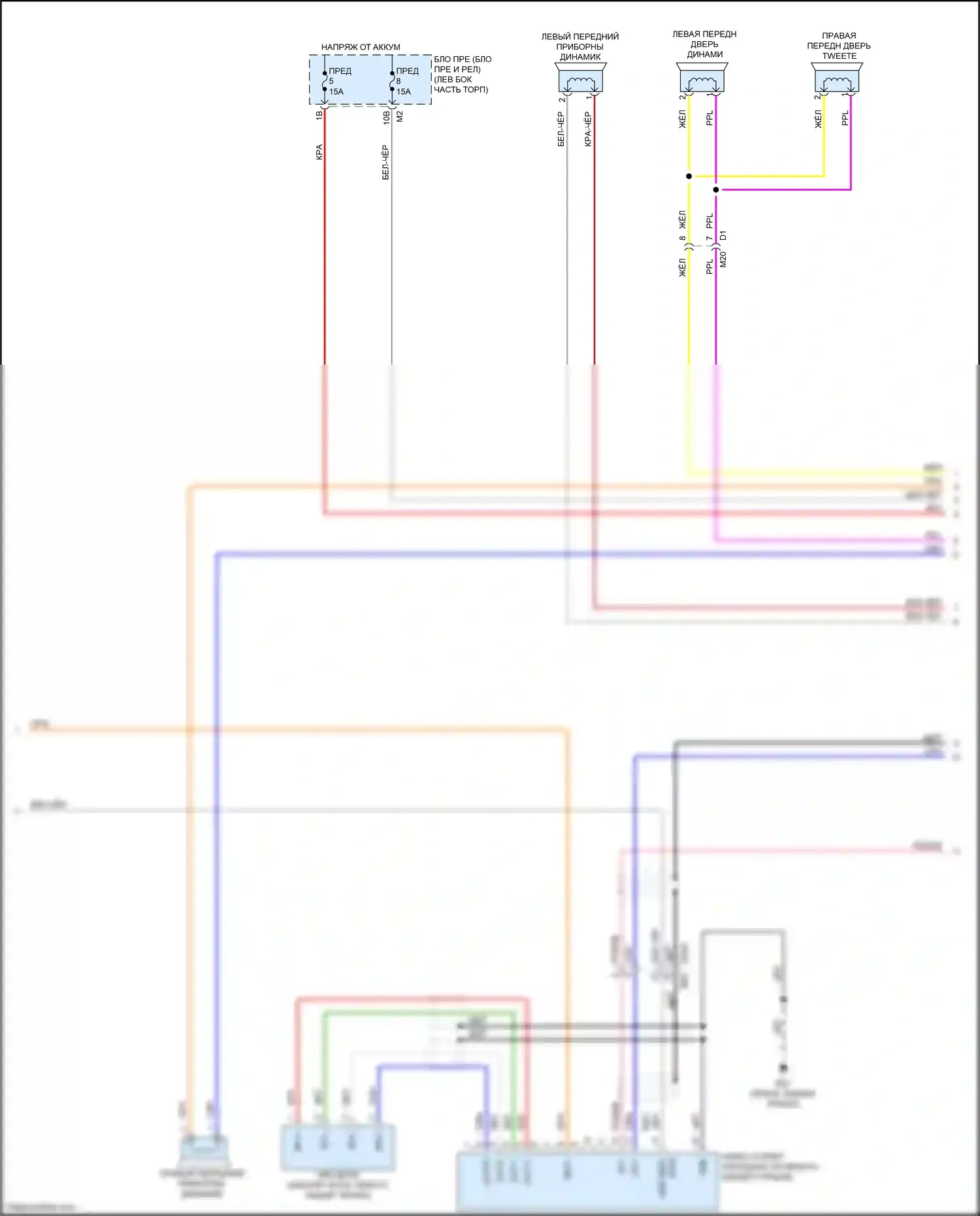 QX80 Infiniti I рестайлинг 2 (2017-2022): Электросхема магнитолы, 17 динамиков (9 из 10) 