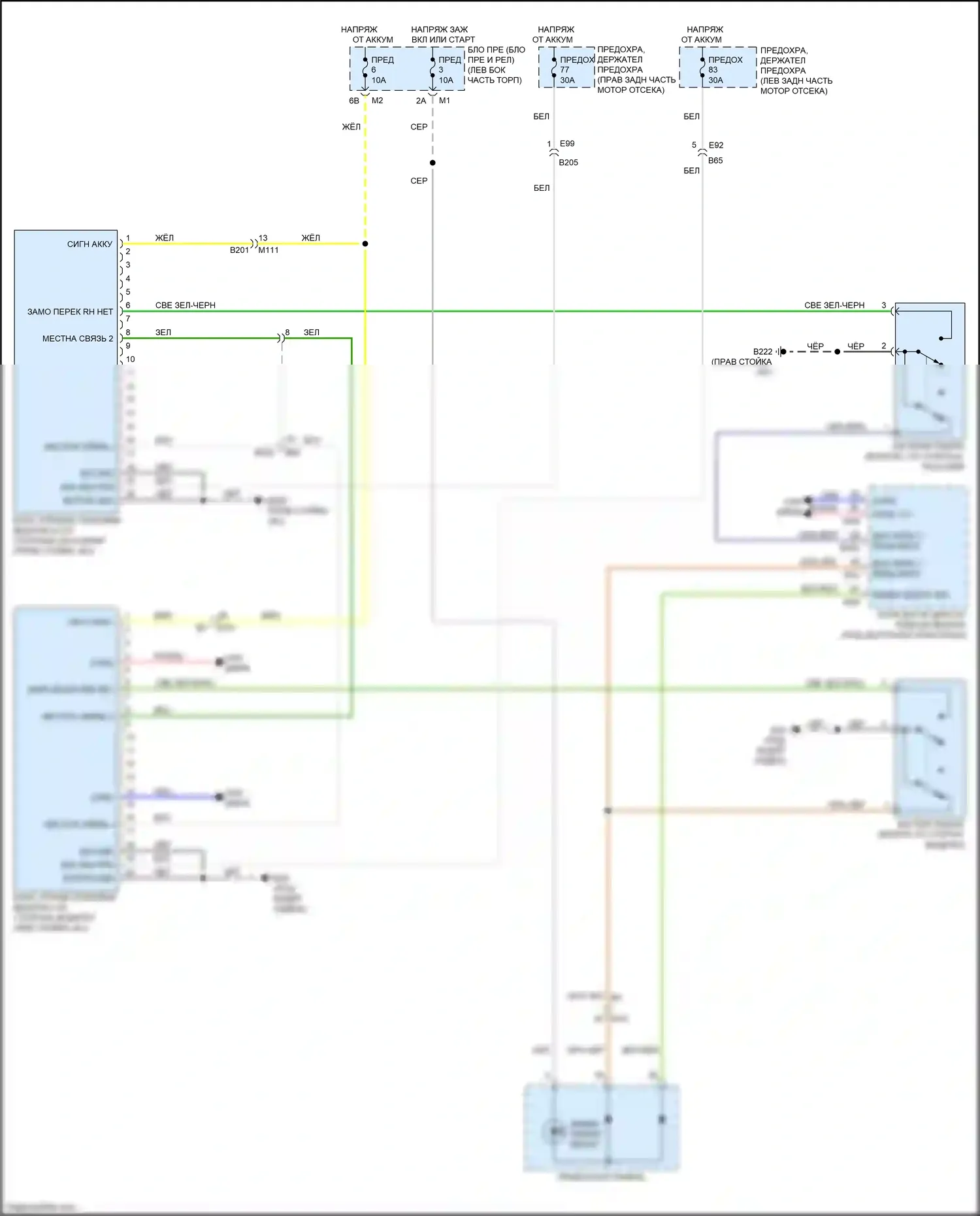 QX80 Infiniti I рестайлинг 2 (2017-2022): Электросхема подушек безопасности 