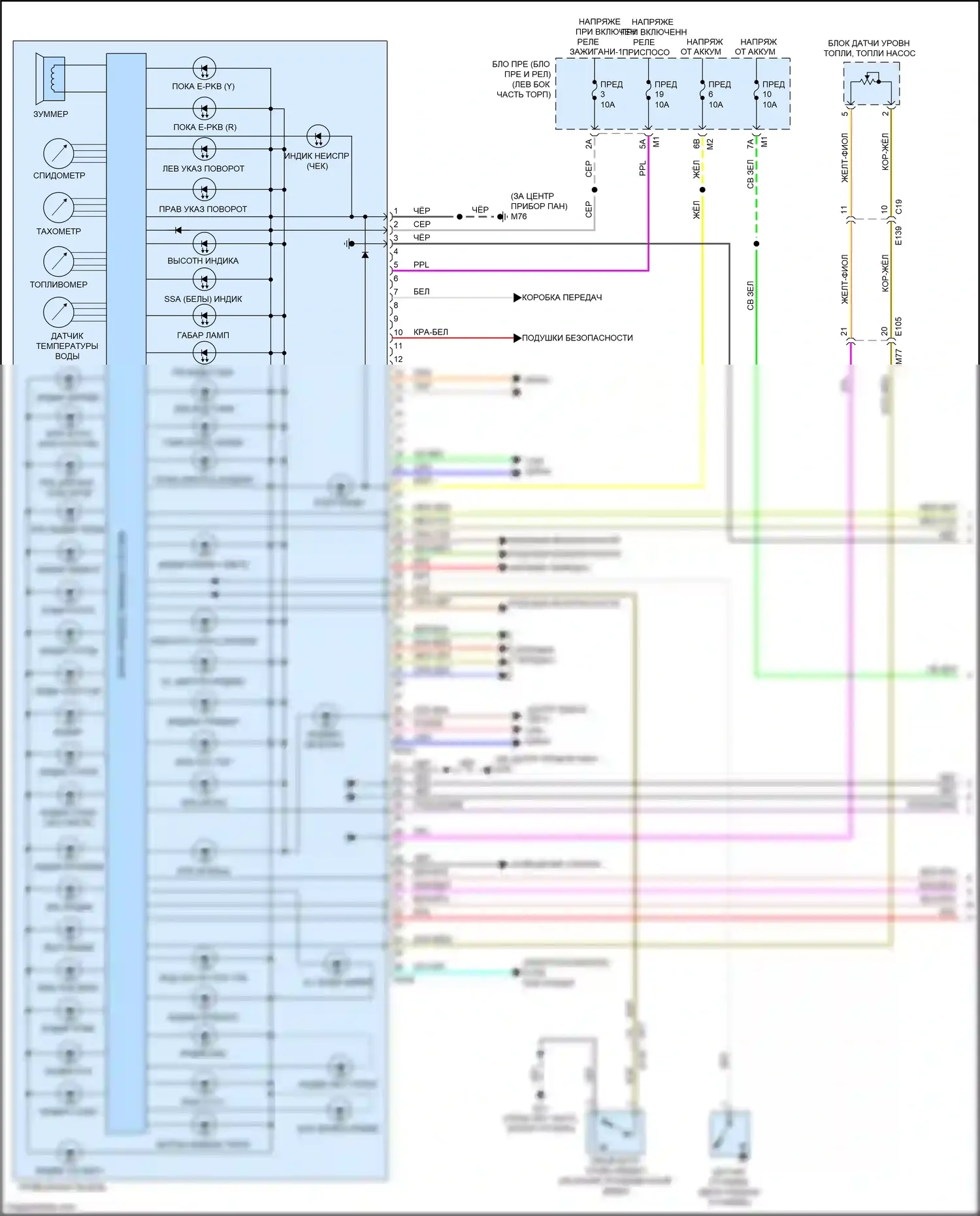 QX80 Infiniti I рестайлинг 2 (2017-2022): Электросхема приборной панели (1 из 2) 