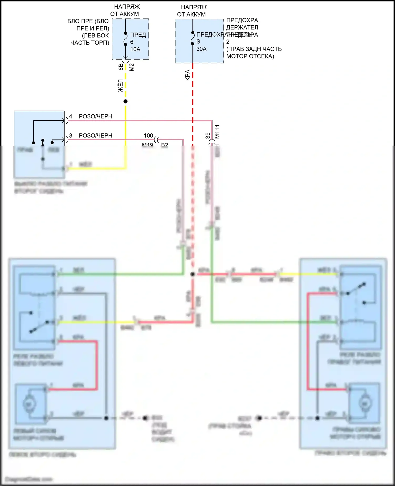 QX80 Infiniti I рестайлинг 2 (2017-2022): Электросхема освобождения сиденья второго ряда 