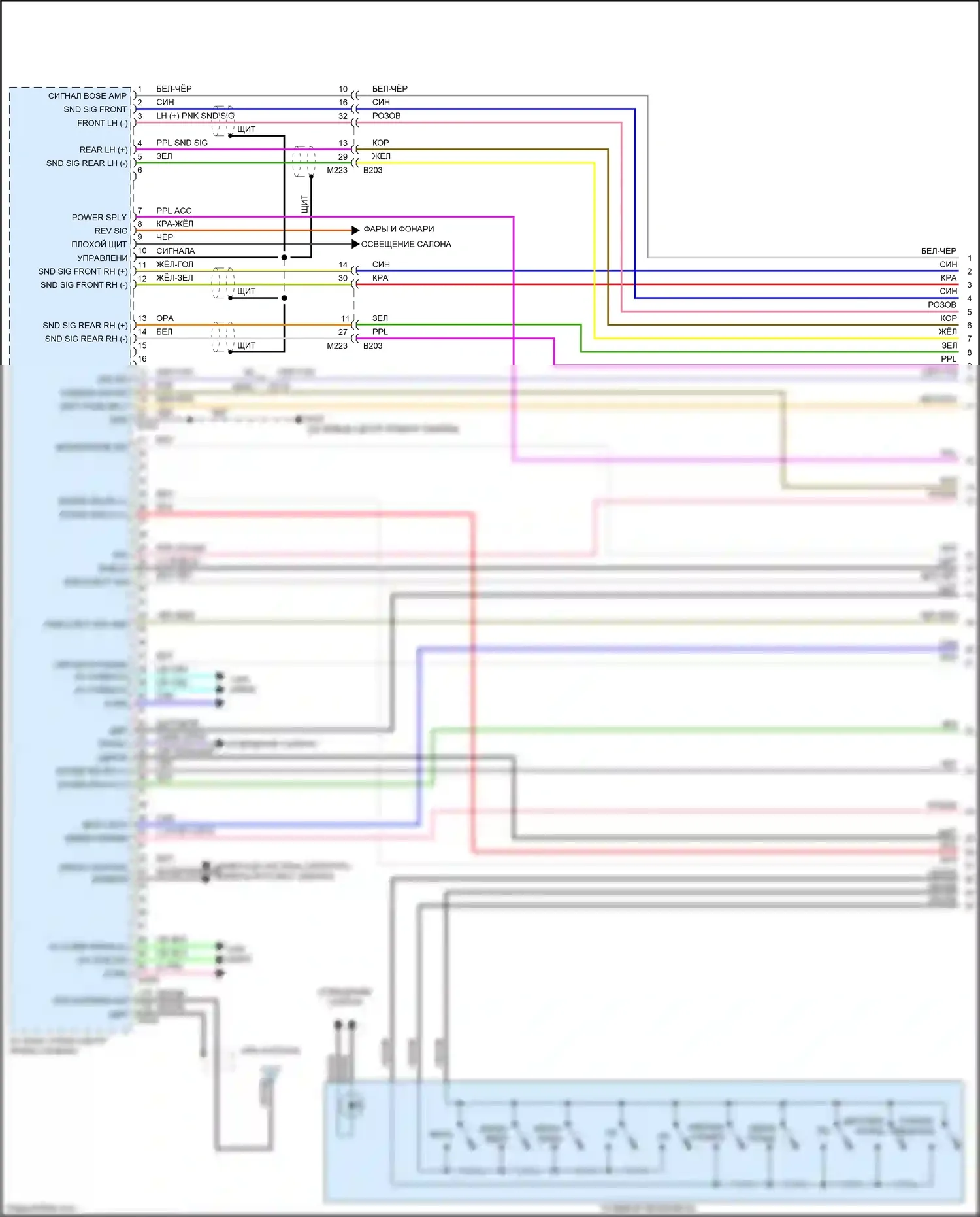 QX80 Infiniti I рестайлинг 2 (2017-2022): Электросхема навигации, 13 динамиков (1 из 9) 