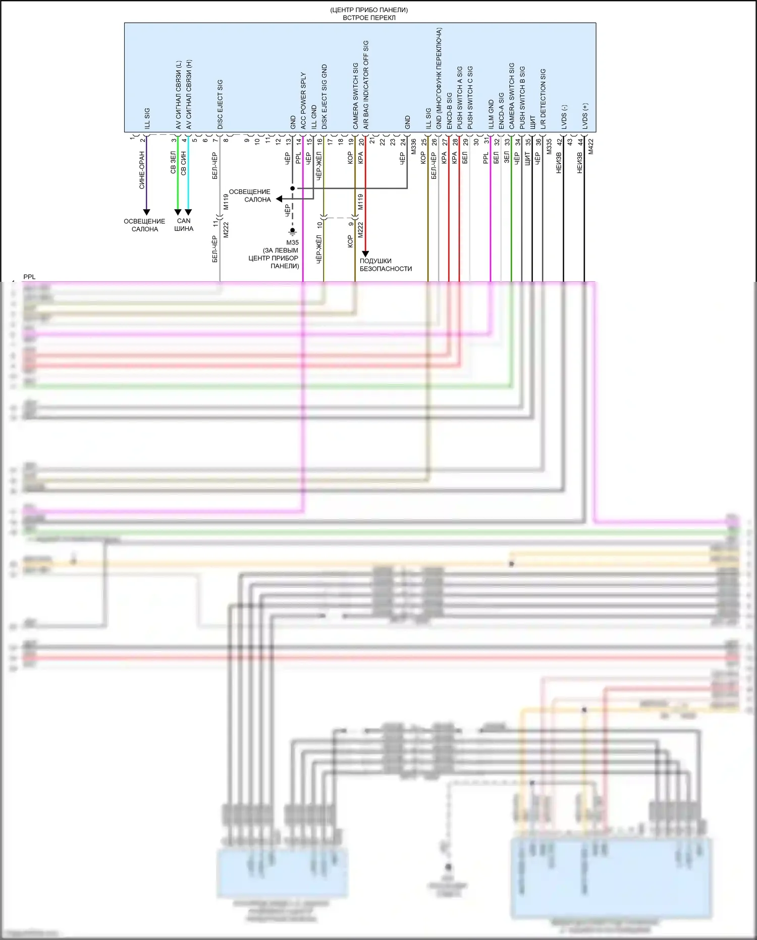 QX80 Infiniti I рестайлинг 2 (2017-2022): Электросхема навигации, 17 динамиков (6 из 10) 