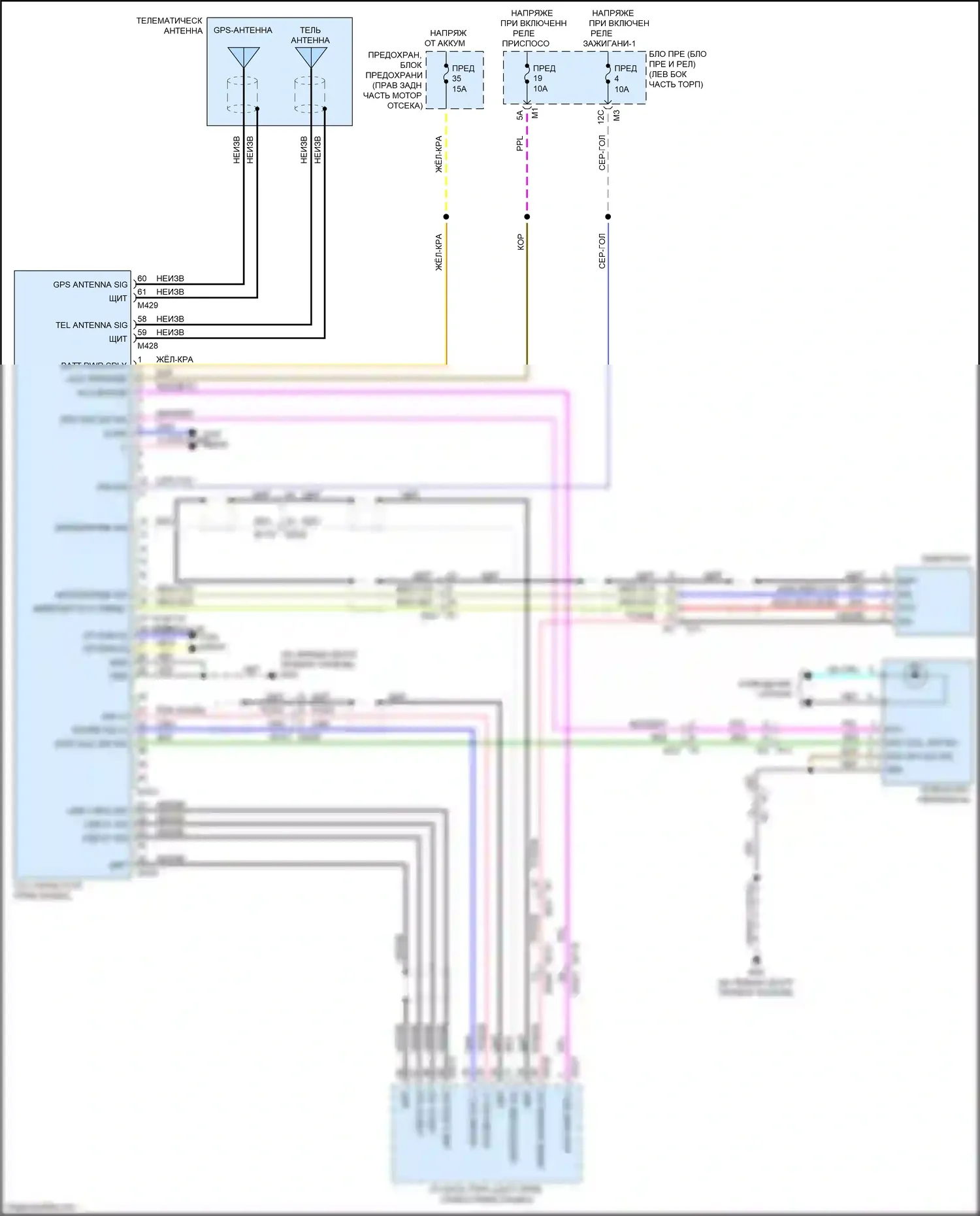 QX80 Infiniti I рестайлинг 2 (2017-2022): Электросхема телематики 