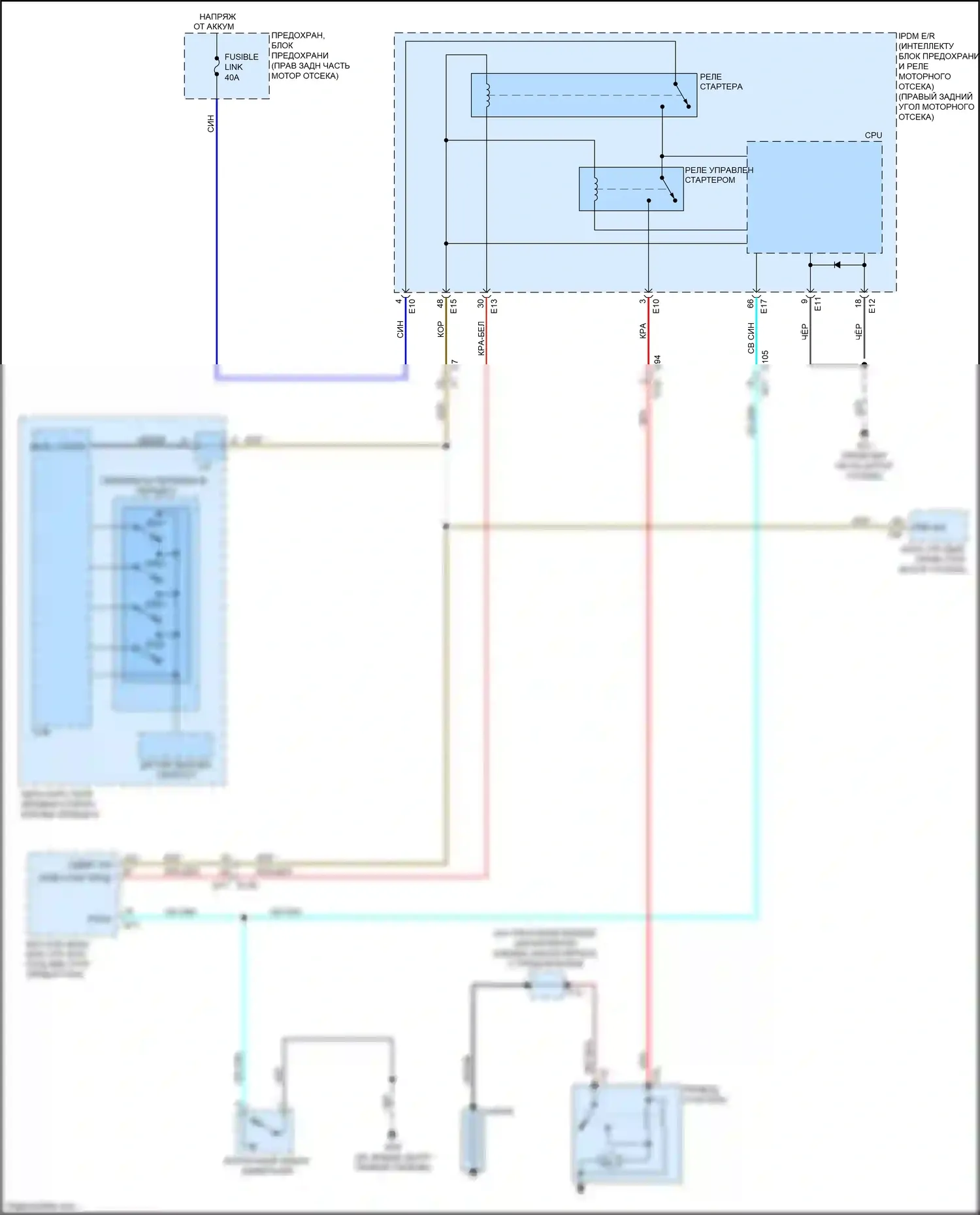 QX80 Infiniti I рестайлинг 2 (2017-2022): Электросхема стартера 