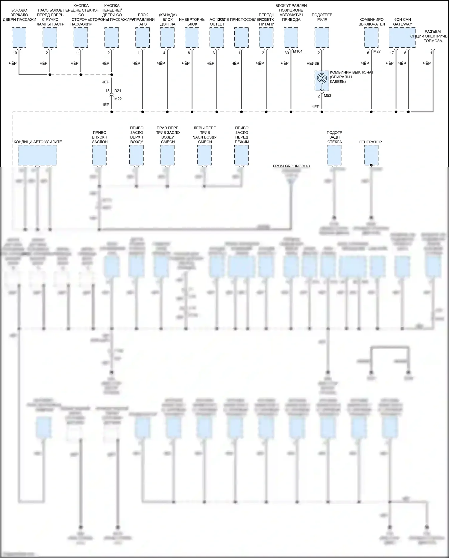 QX80 Infiniti I рестайлинг 2 (2017-2022): Электросхема точек подключения масс (4 из 4) 
