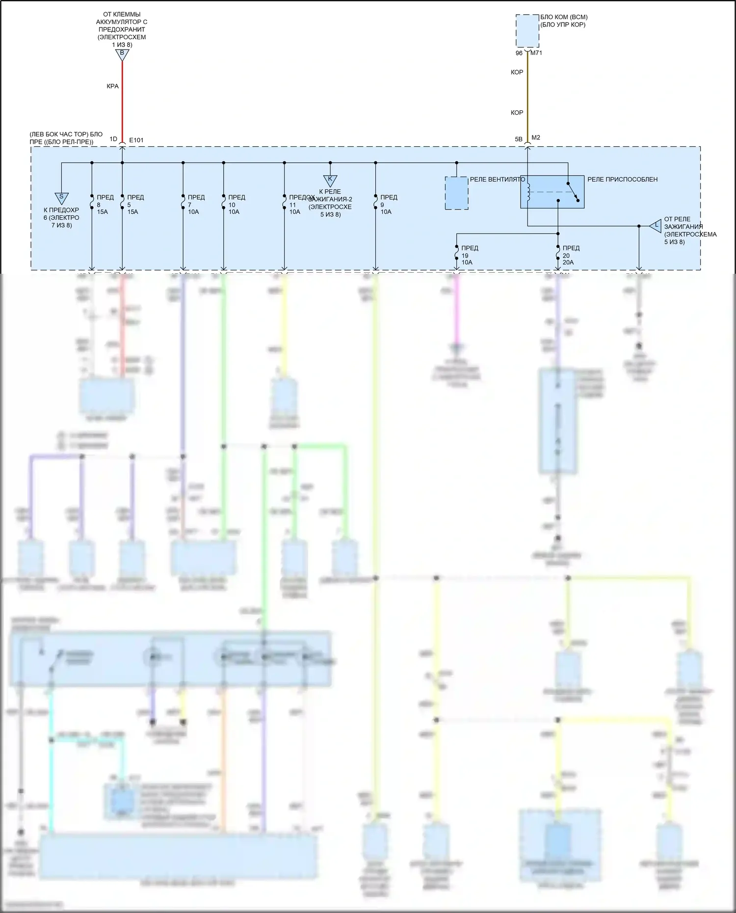 QX80 Infiniti I рестайлинг 3 (2020-2024): Электросхема блока предохранителей реле (2 из 8) 