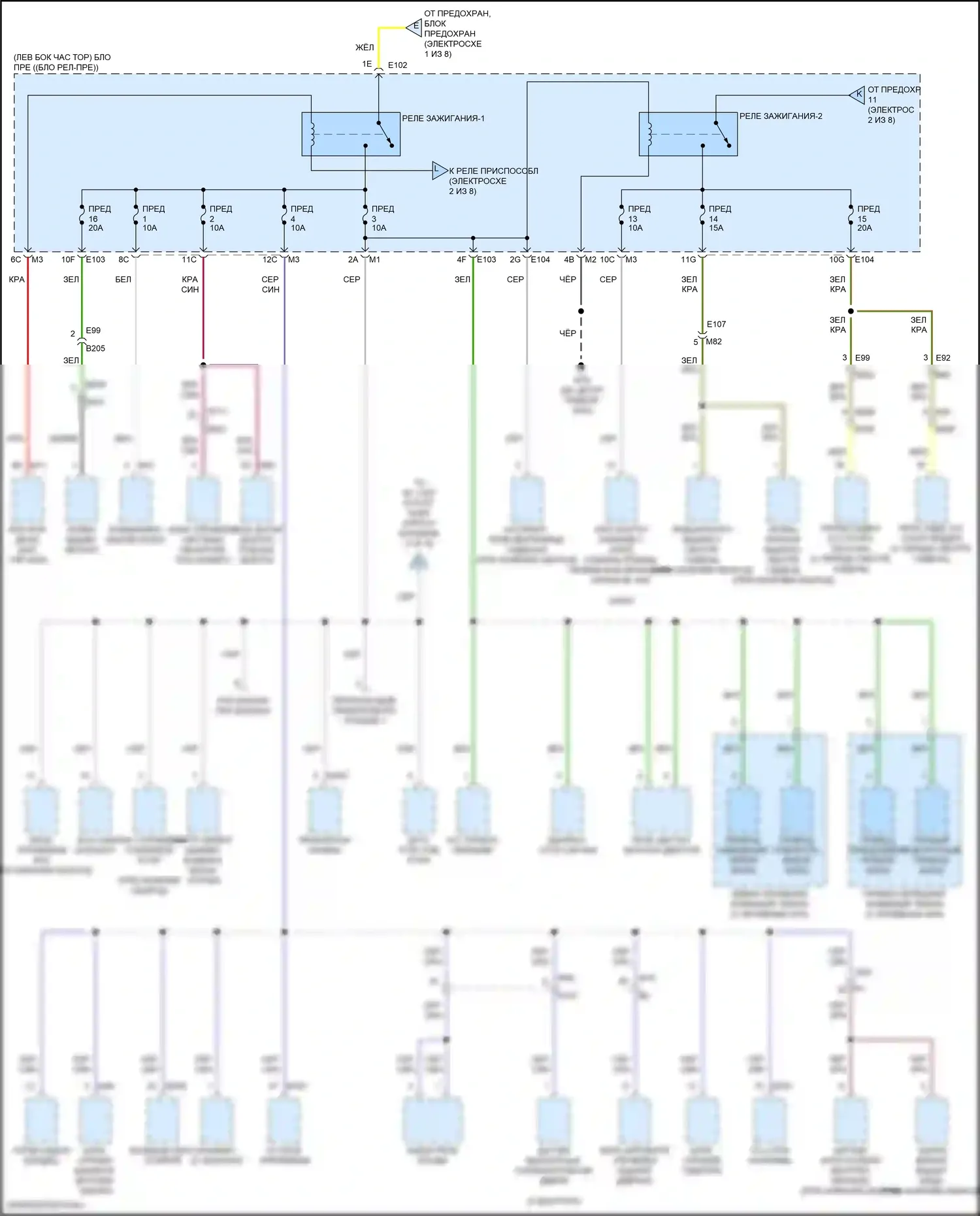 QX80 Infiniti I рестайлинг 3 (2020-2024): Электросхема блока предохранителей реле (5 из 8) 