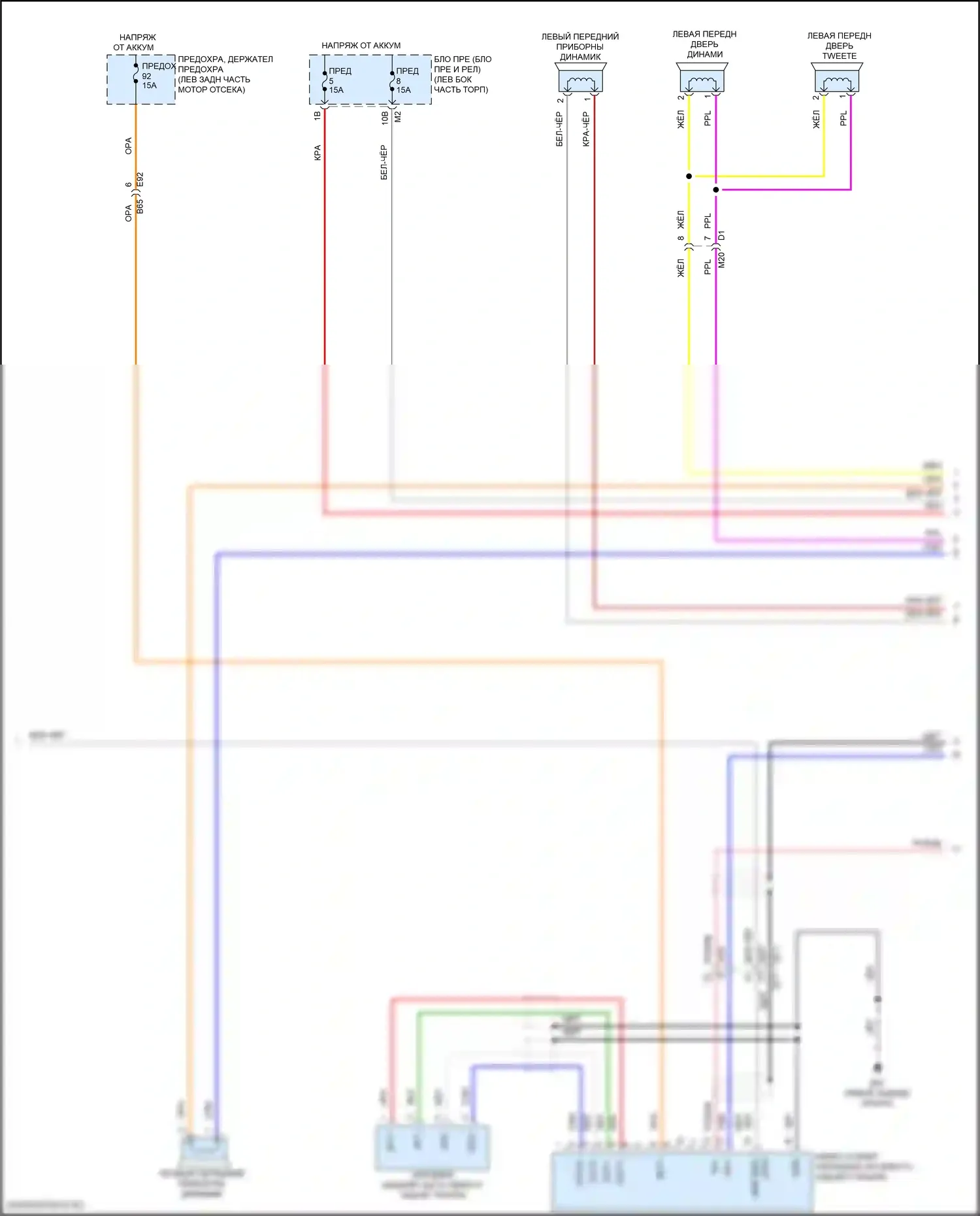 QX80 Infiniti I рестайлинг 3 (2020-2024): Электросхема магнитолы, 17 динамиков (5 из 6) 