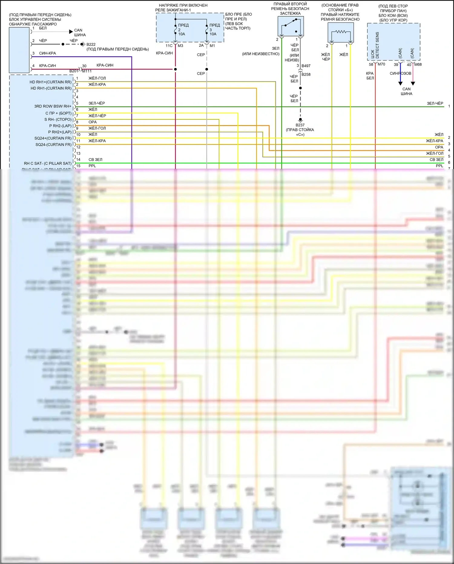 QX80 Infiniti I рестайлинг 3 (2020-2024): Электросхема подушек безопасности (1 из 3) 