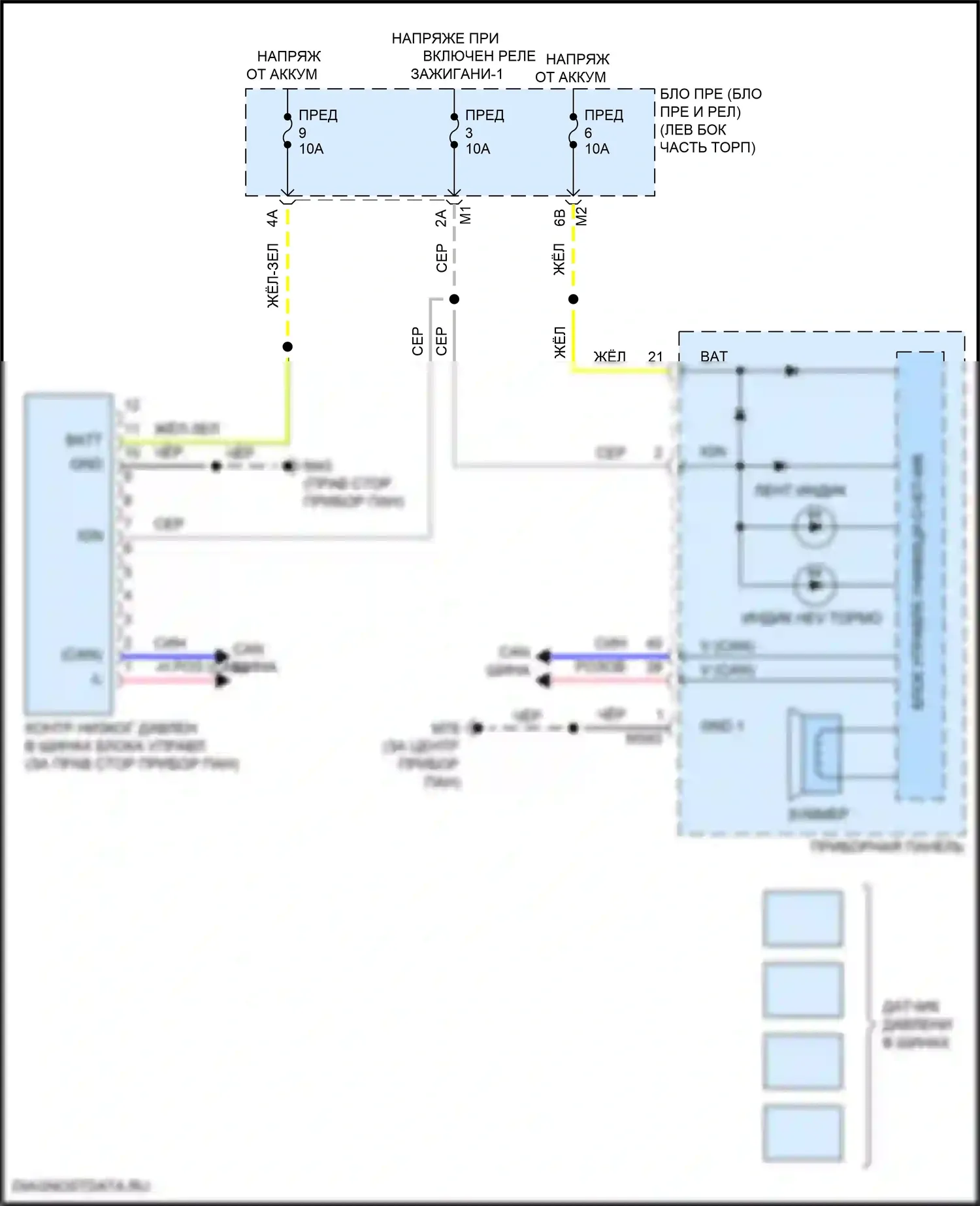 QX80 Infiniti I рестайлинг 3 (2020-2024): Электросхема контроля давления в шинах 