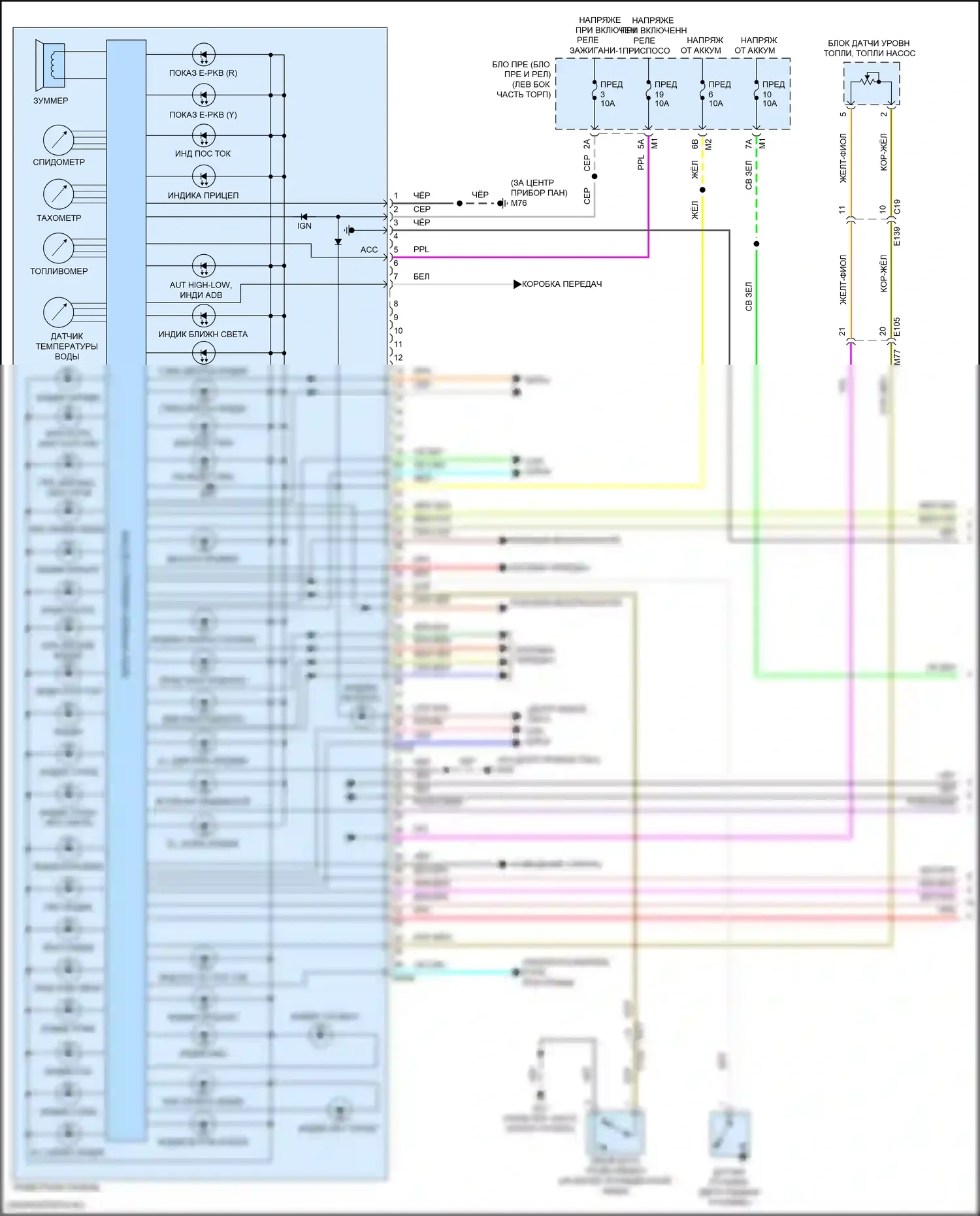 QX80 Infiniti I рестайлинг 3 (2020-2024): Электросхема приборной панели (1 из 2) 