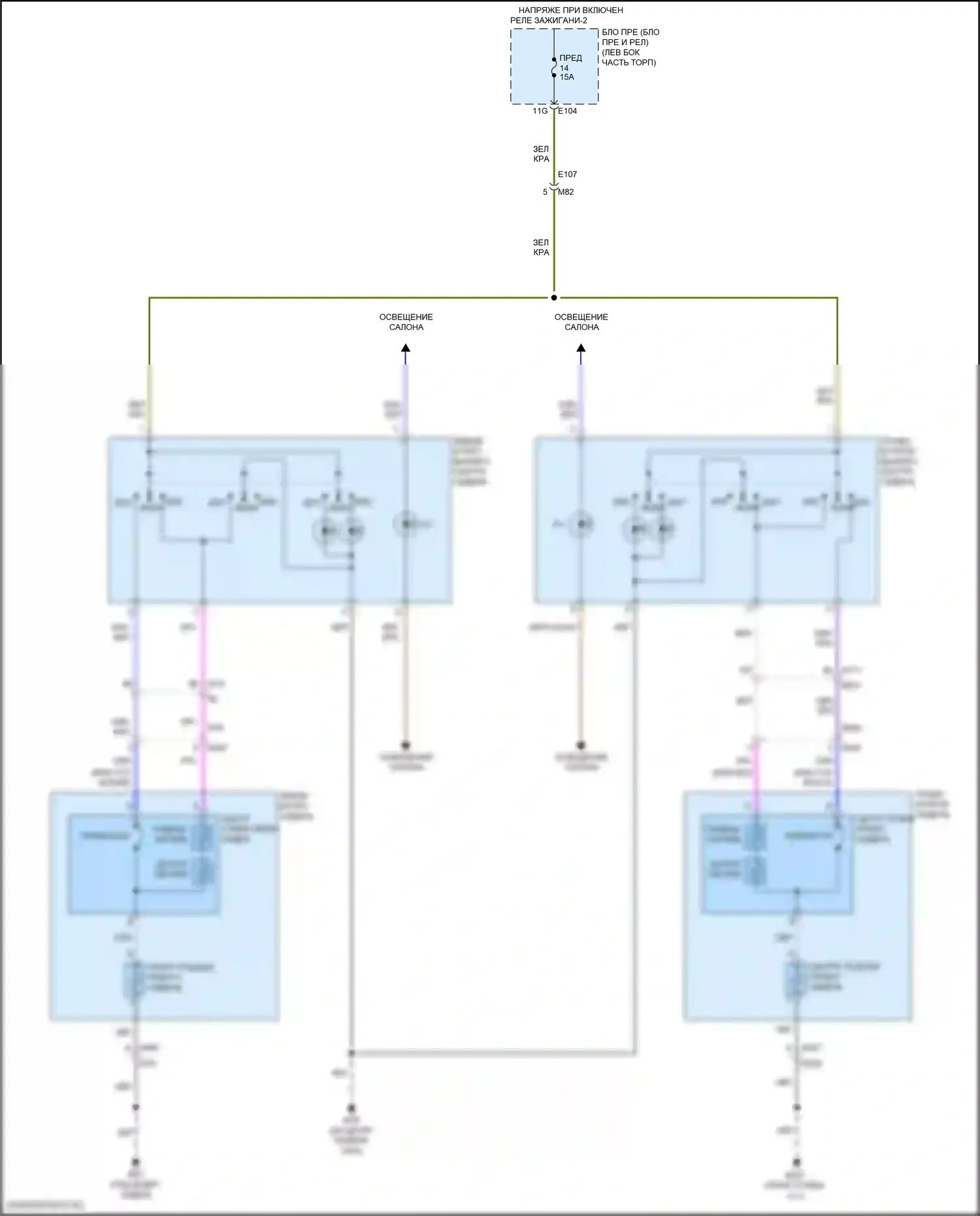QX80 Infiniti I рестайлинг 3 (2020-2024): Электросхема задних обогреваемых сидений 