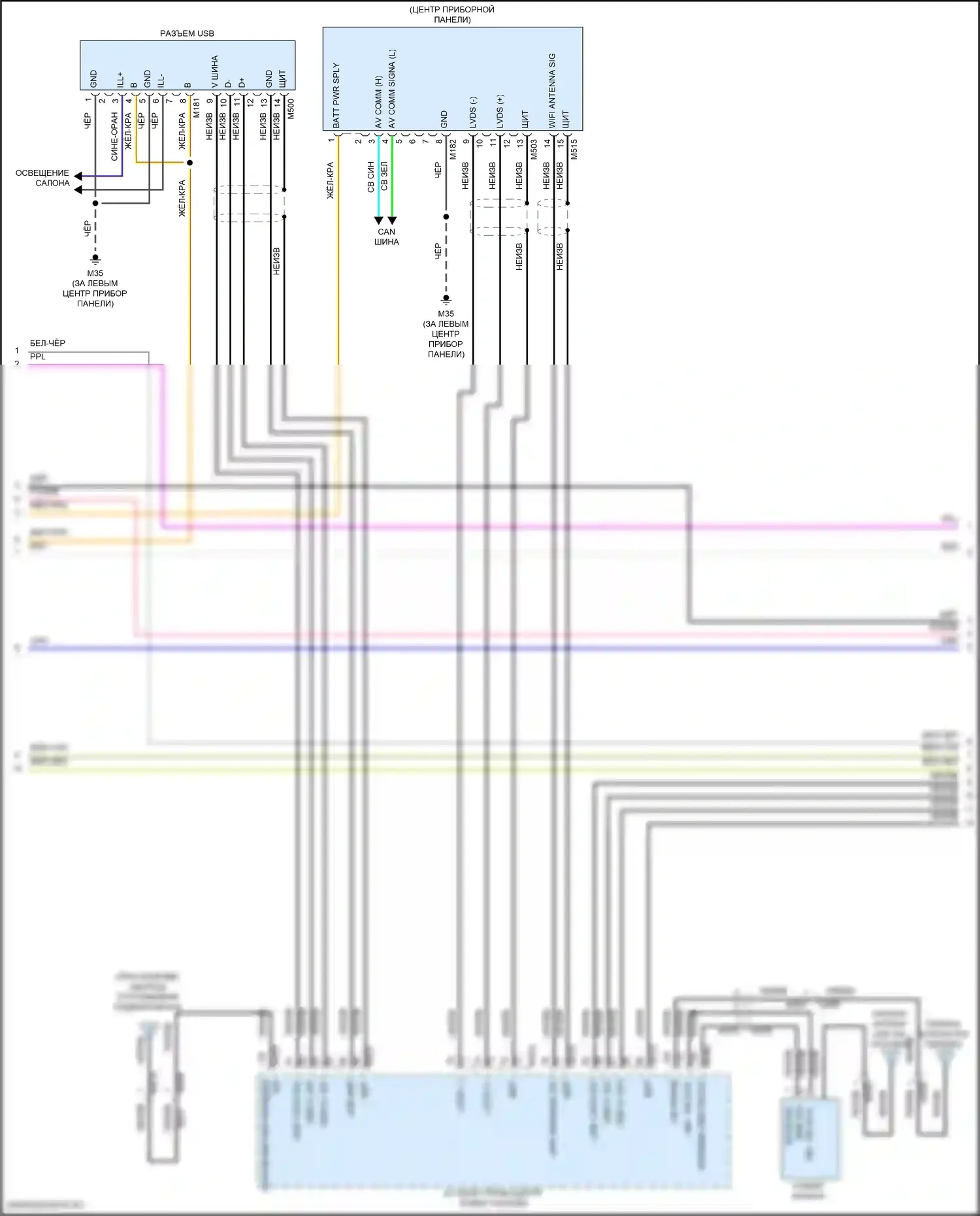 QX80 Infiniti I рестайлинг 3 (2020-2024): Электросхема навигации, 17 динамиков (3 из 6) 