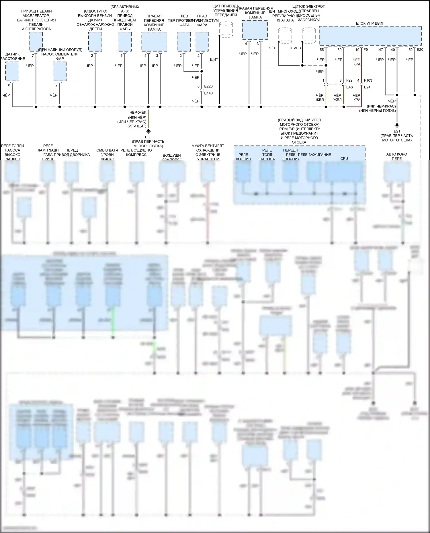 QX80 Infiniti I рестайлинг 3 (2020-2024): Электросхема точек подключения масс (1 из 4) 