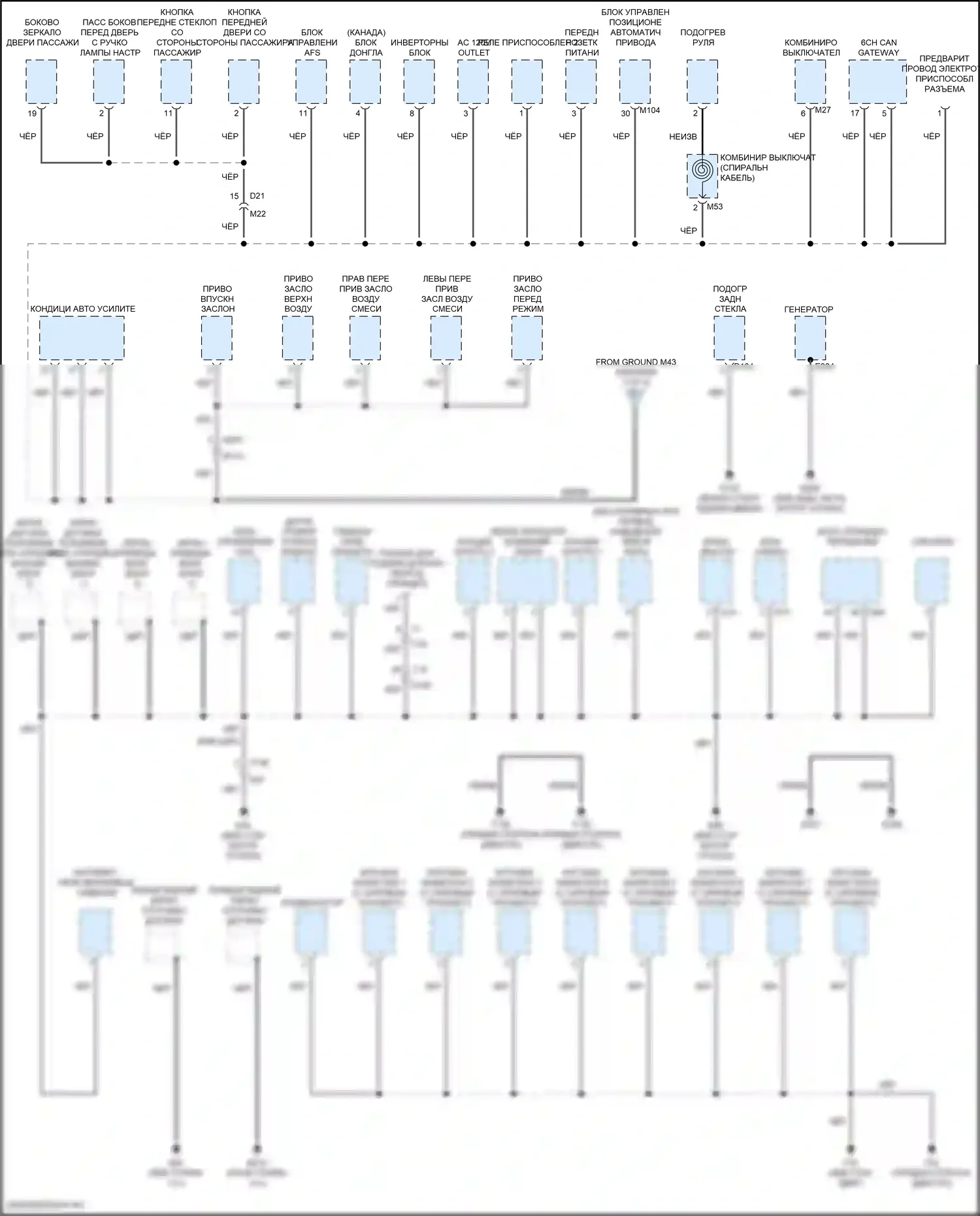 QX80 Infiniti I рестайлинг 3 (2020-2024): Электросхема точек подключения масс (4 из 4) 