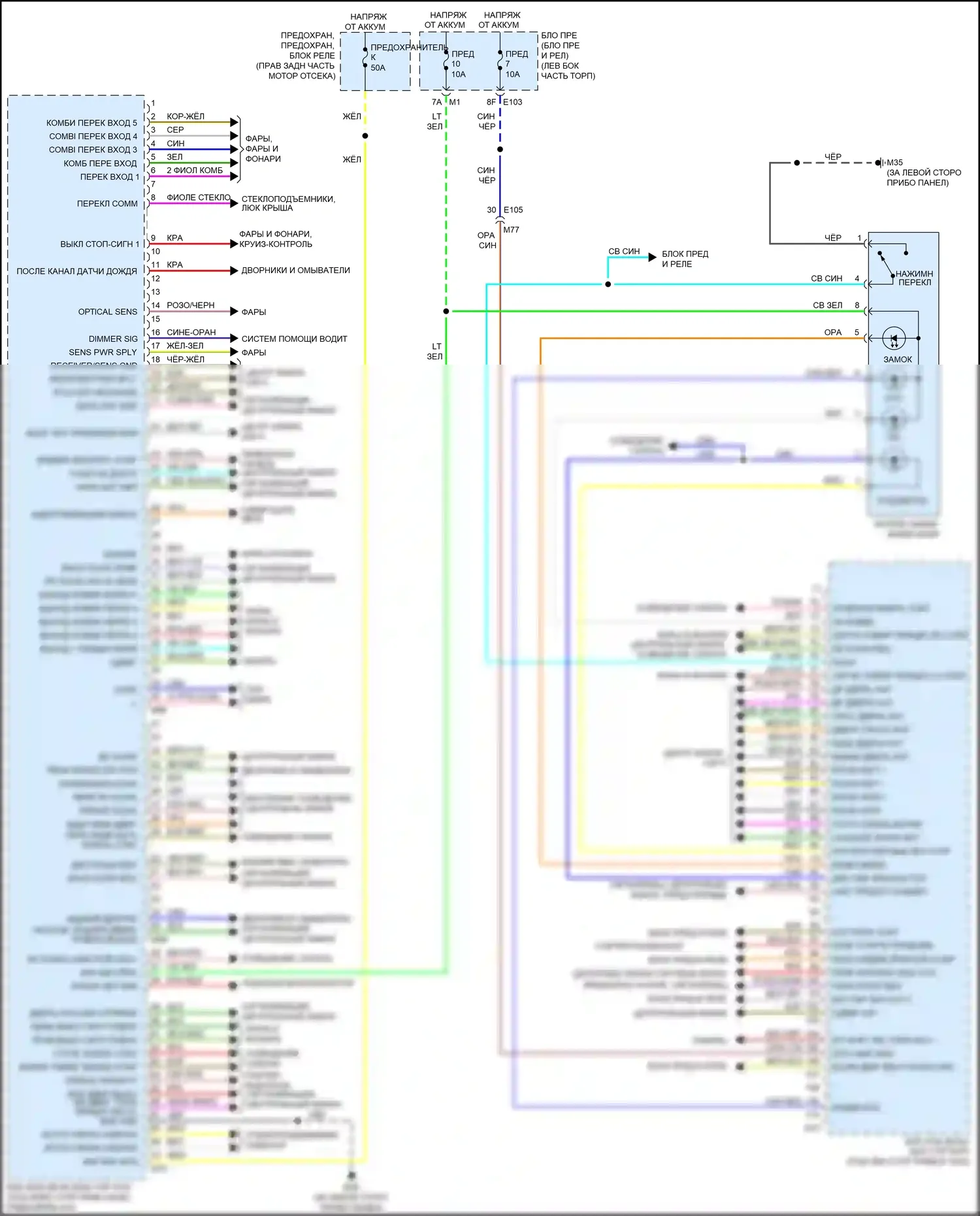 QX80 Infiniti I (2013-2014): Электросхема блоков управления кузовом 