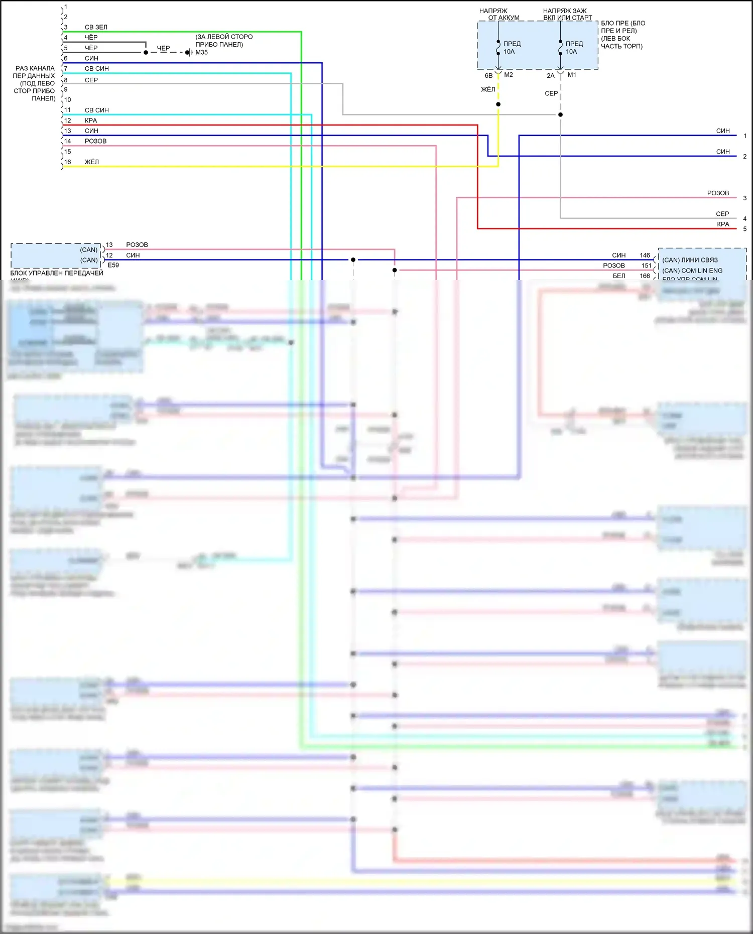 QX80 Infiniti I (2013-2014): Can шина электросхема (1 из 3) 