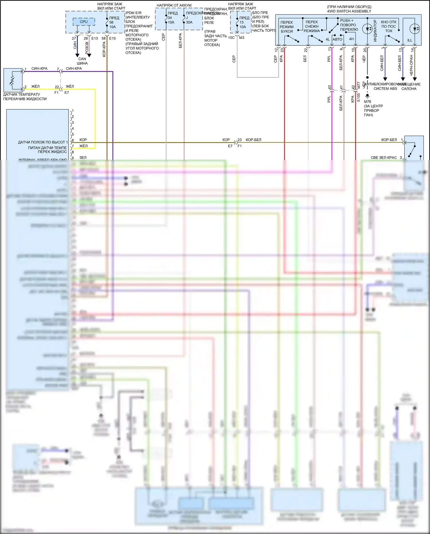 QX80 Infiniti I (2013-2014): Электросхема 4wd 