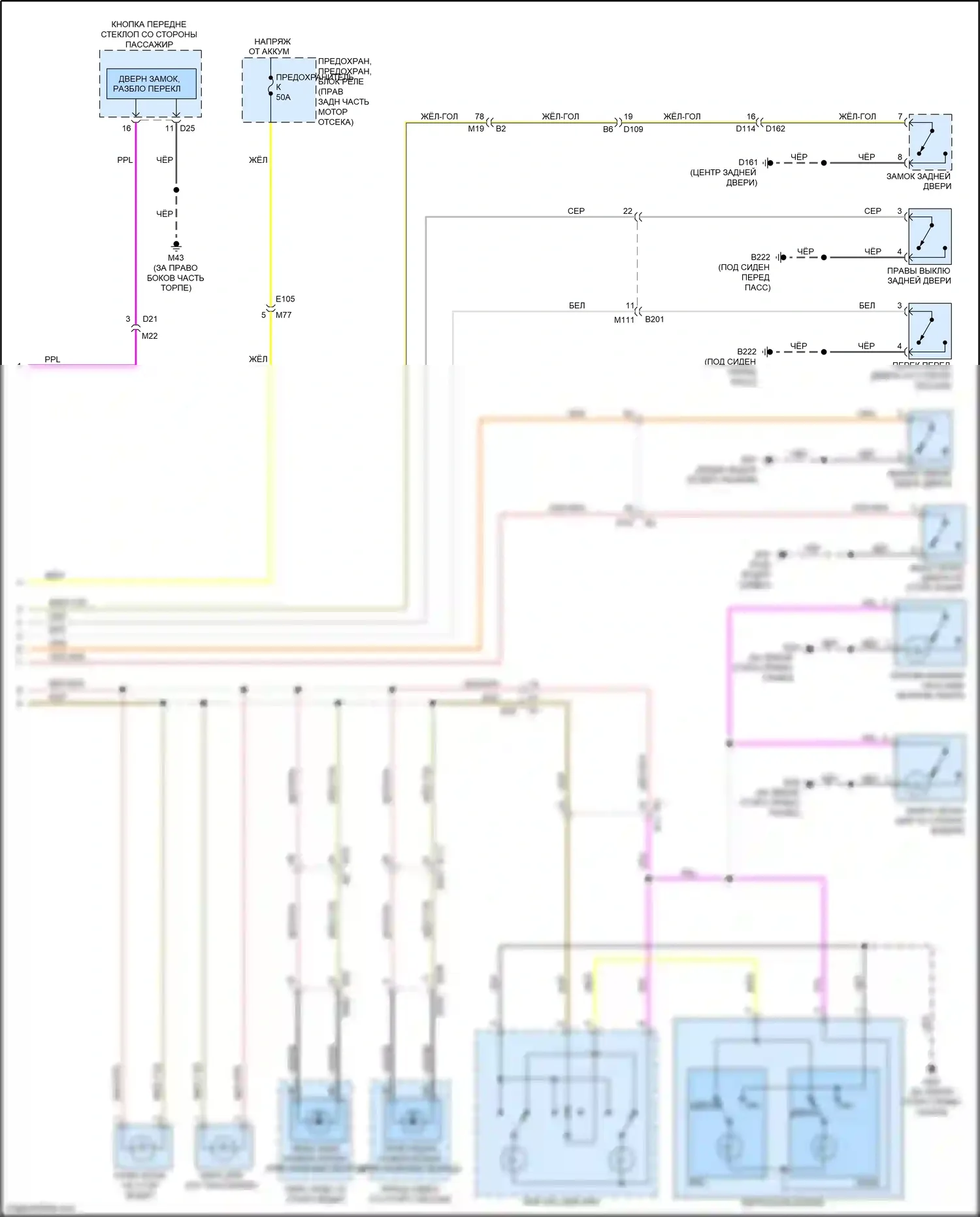 QX80 Infiniti I (2013-2014): Электросхема освещения салона (2 из 2) 