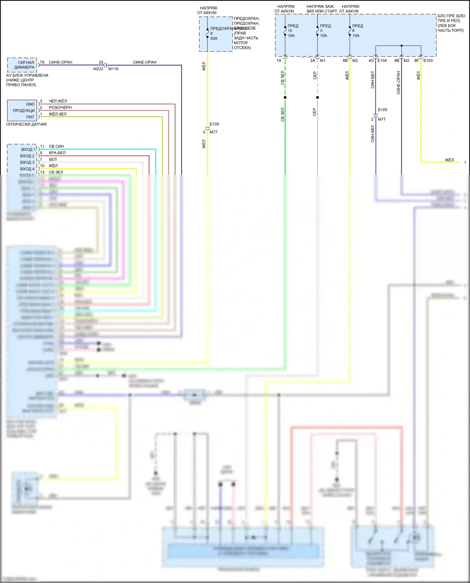 QX80 Infiniti I (2013-2014): Электросхема подсветки приборной панели (1 из 2) 