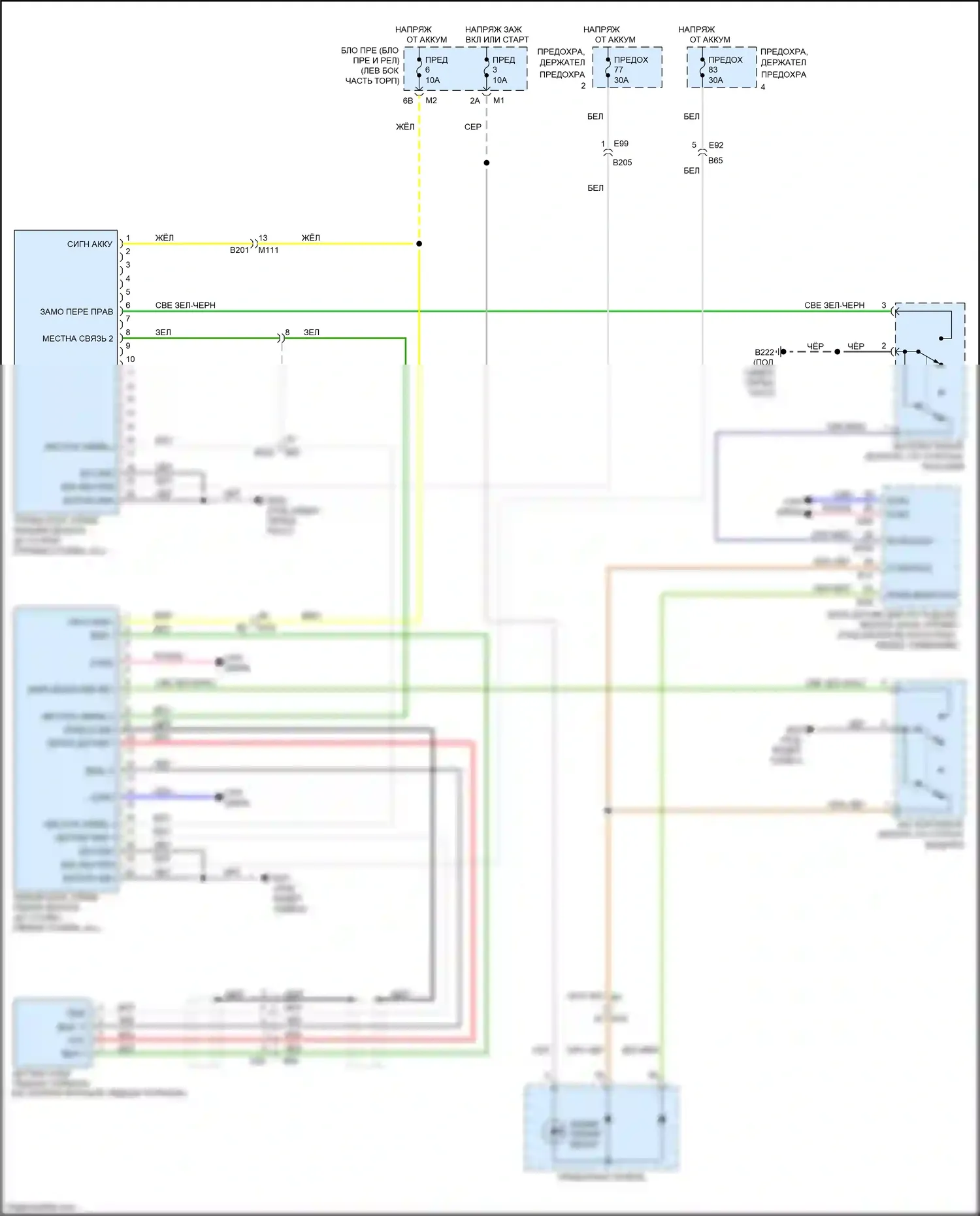 QX80 Infiniti I (2013-2014): Электросхема подушек безопасности 