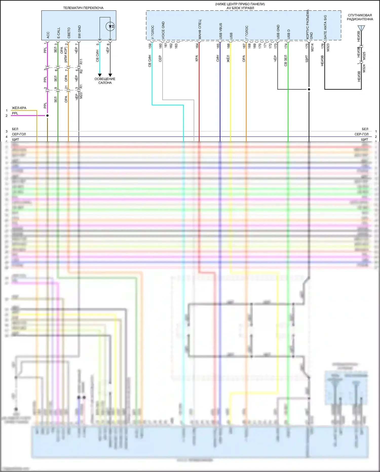 QX80 Infiniti I (2013-2014): Электросхема навигации, 13 динамиков (4 из 9) 