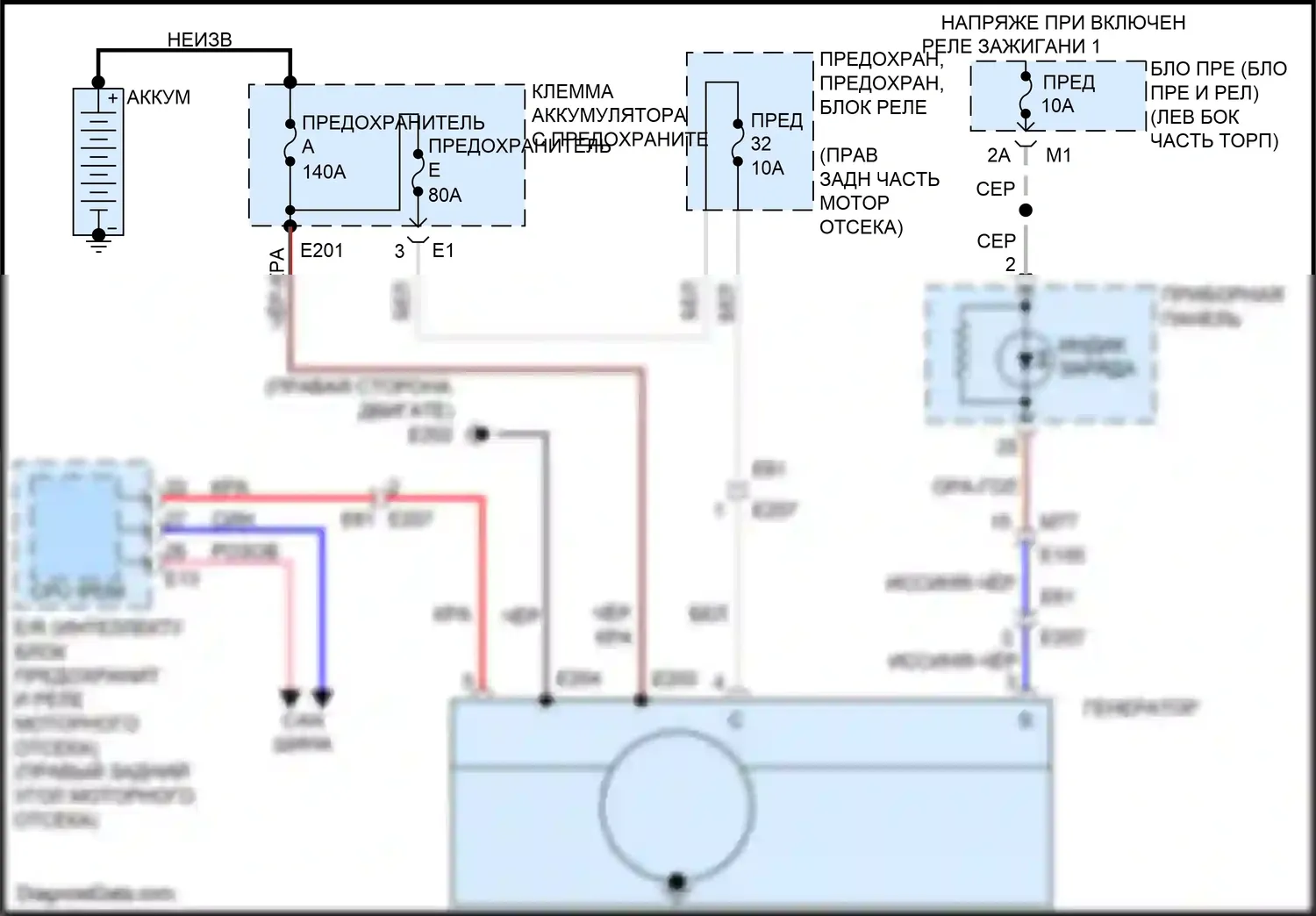 QX80 Infiniti I (2013-2014): Электросхема генератора 