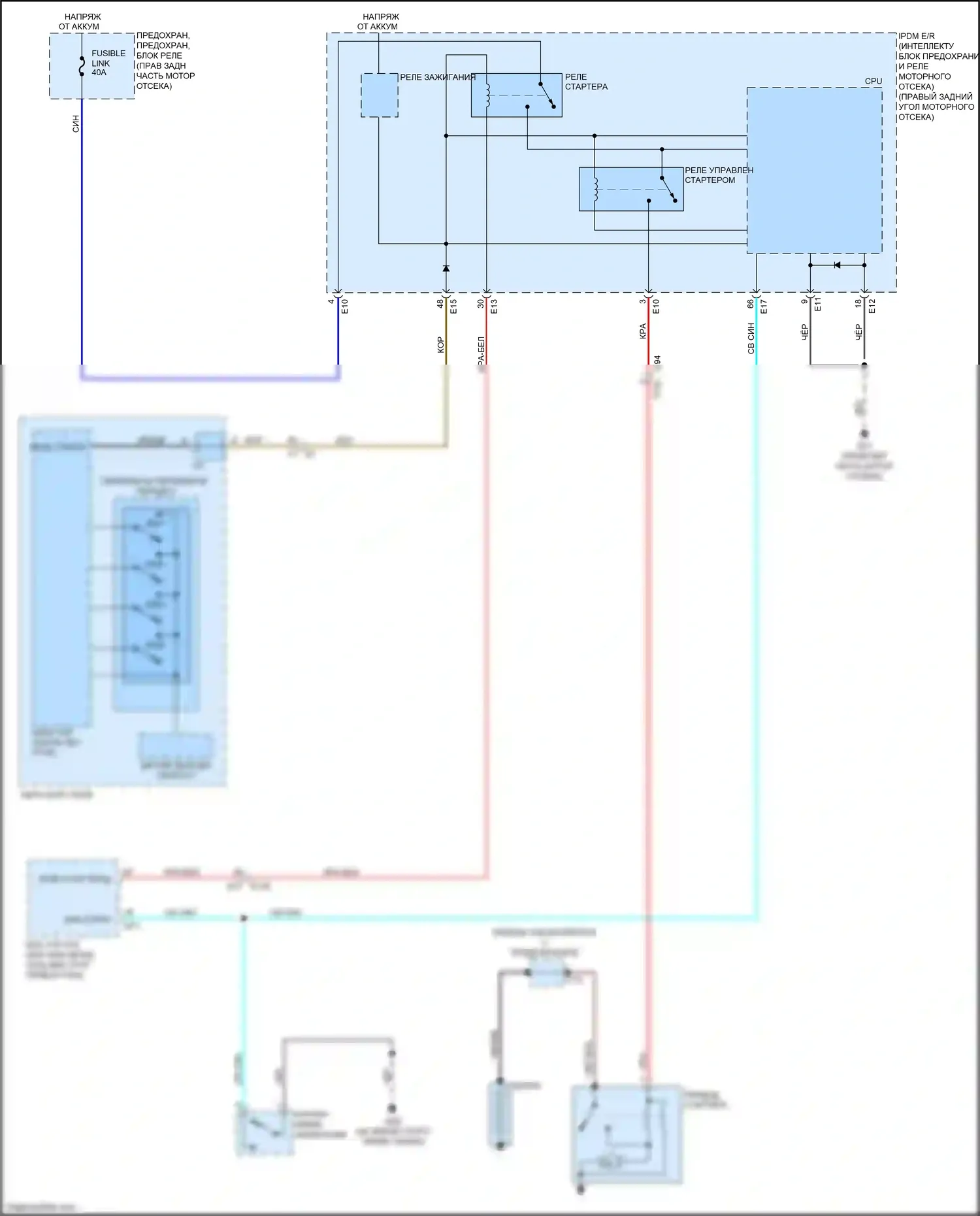QX80 Infiniti I (2013-2014): Электросхема стартера 