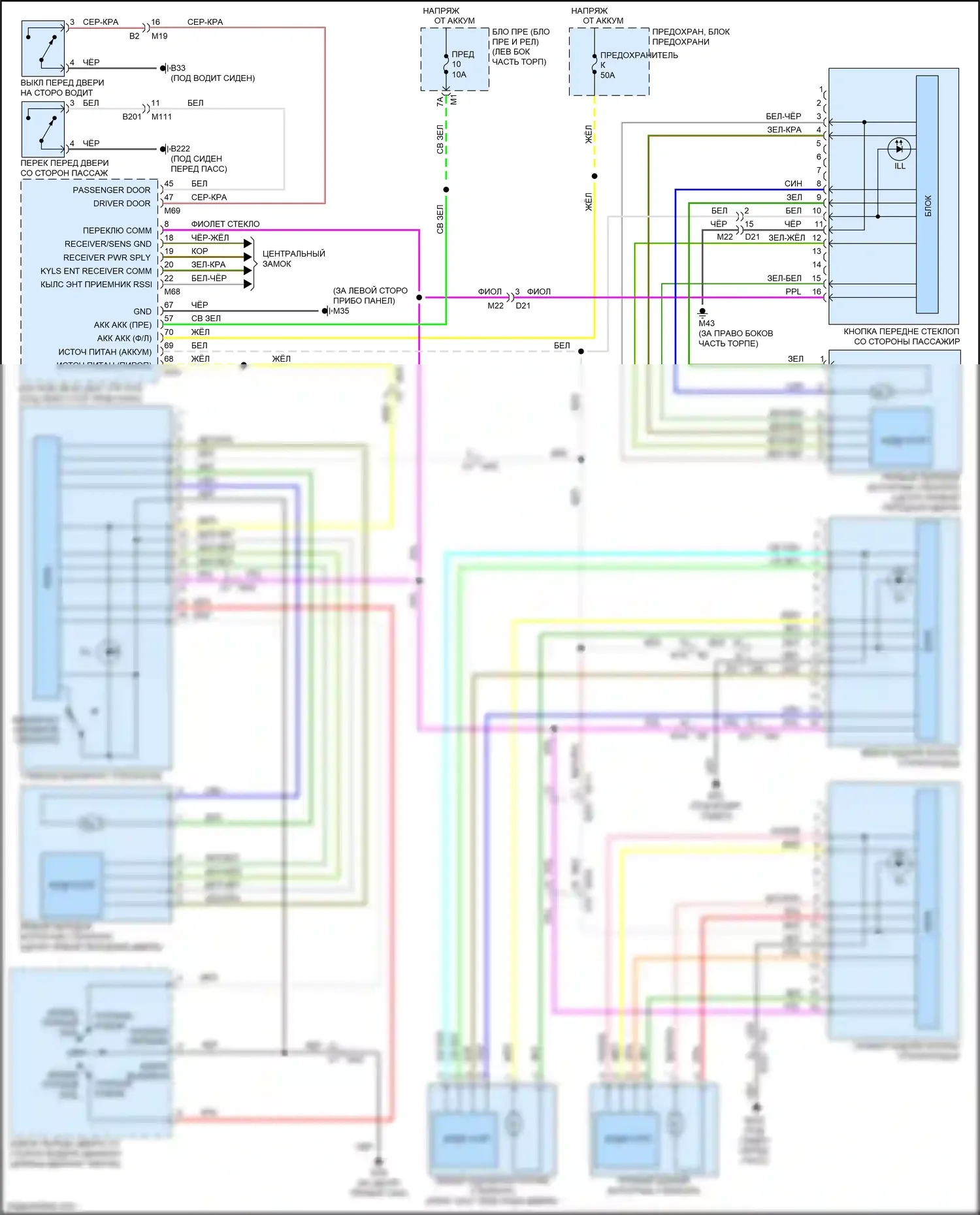 QX80 Infiniti I (2013-2014): Стеклоподъемники электросхема 