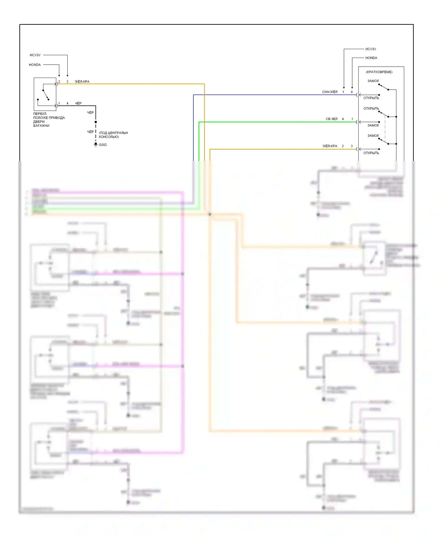 Amigo Isuzu II (1998-2000): Сигнализации электросхема (2 из 2) 