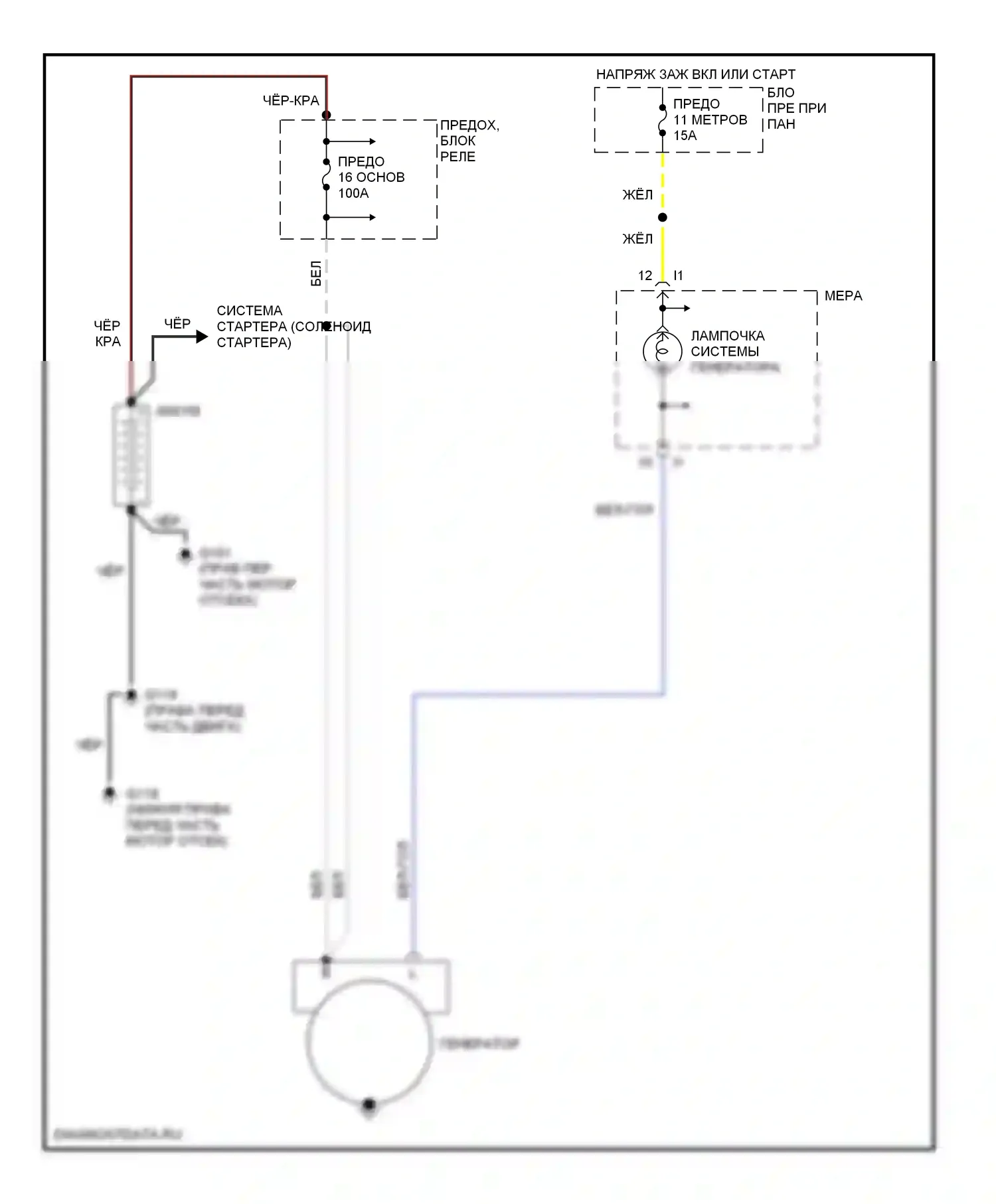 Amigo Isuzu II (1998-2000): 2.2l, электросхема генератора 