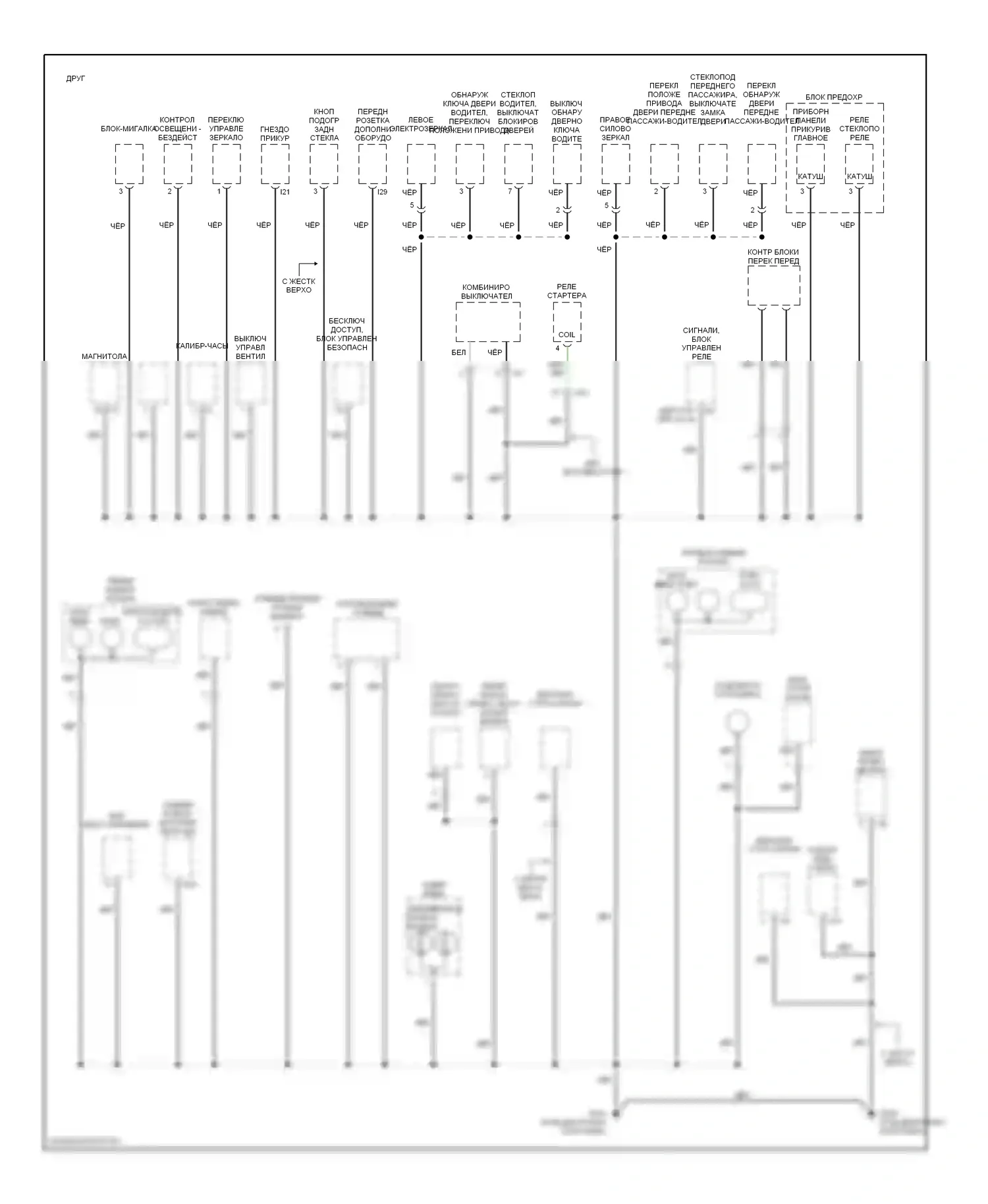 Amigo Isuzu II (1998-2000): Электросхема точек подключения масс (4 из 4) 