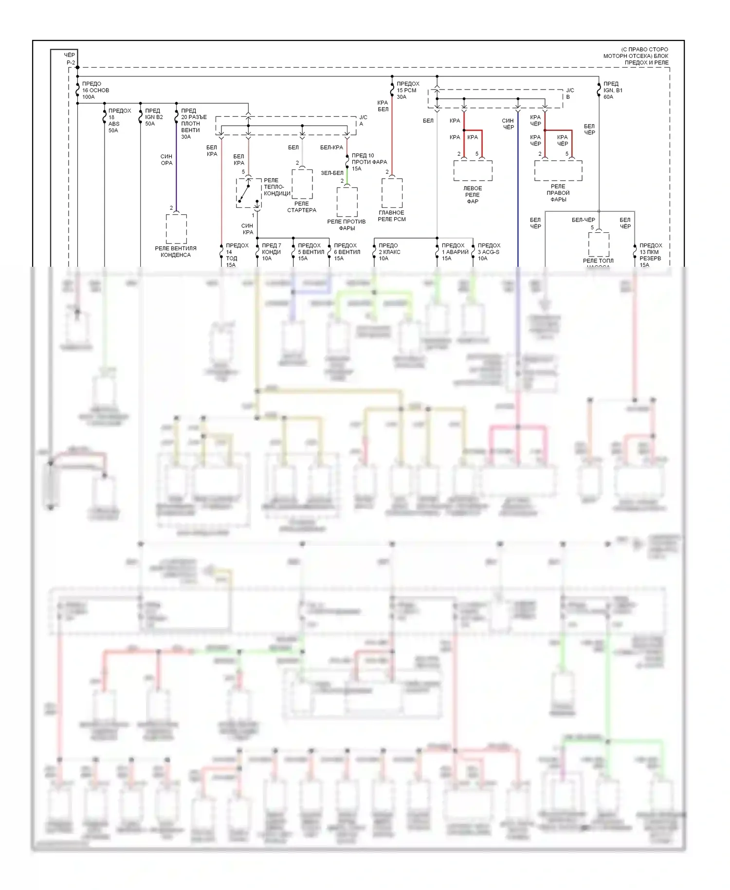 Axiom Isuzu I (2001-2004): Электросхема блока предохранителей реле (1 из 3) 