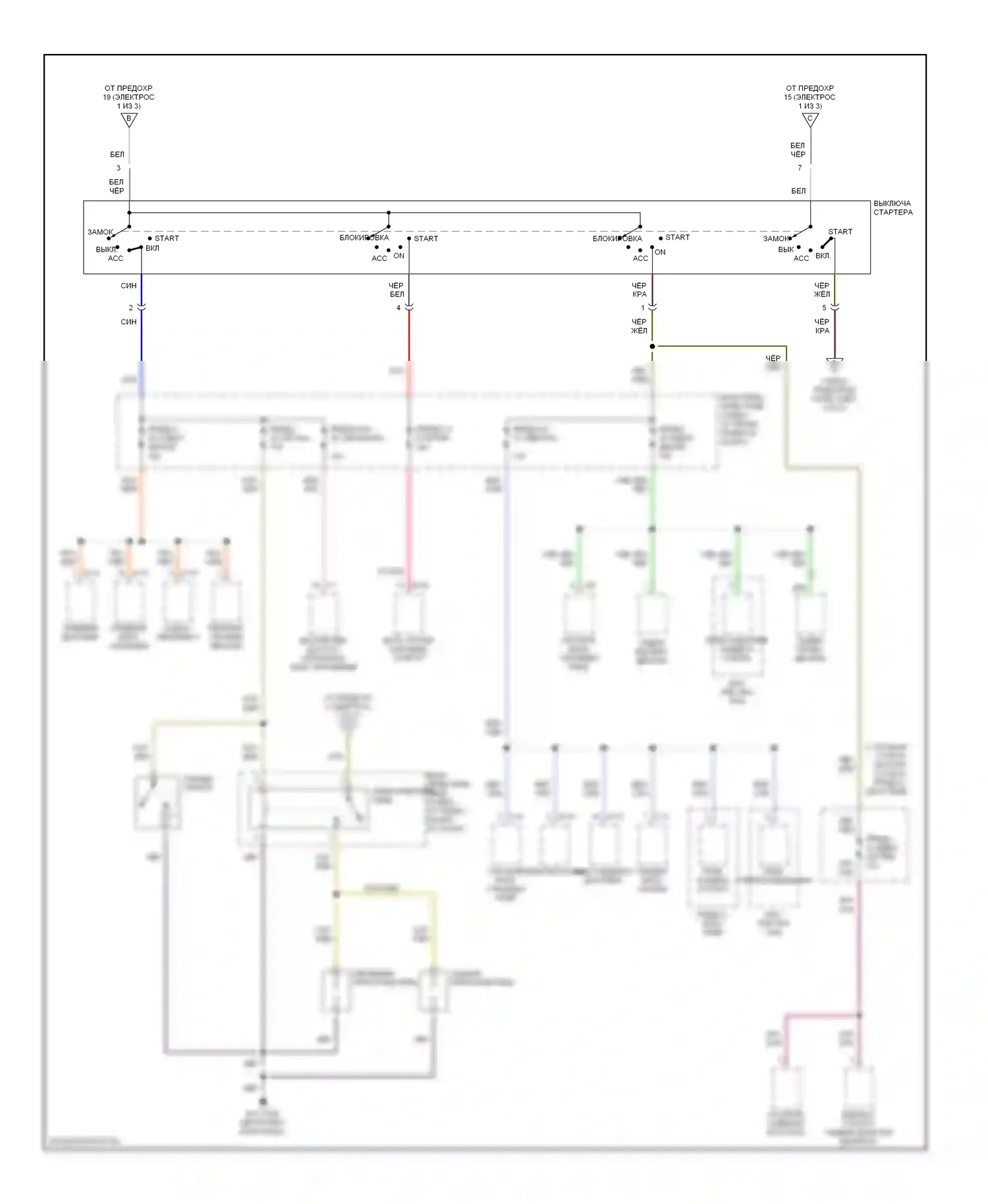 Axiom Isuzu I (2001-2004): Электросхема блока предохранителей реле (2 из 3) 