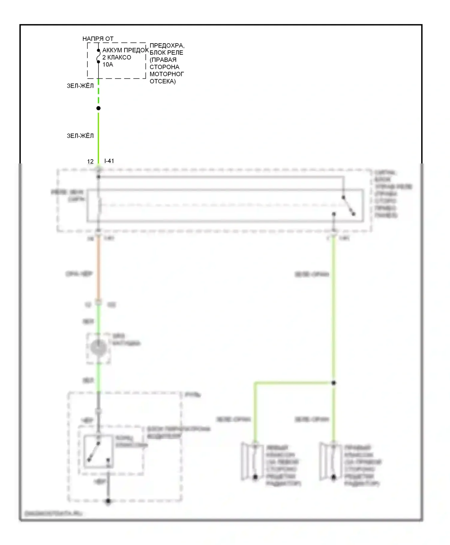Axiom Isuzu I (2001-2004): Электросхема клаксона 