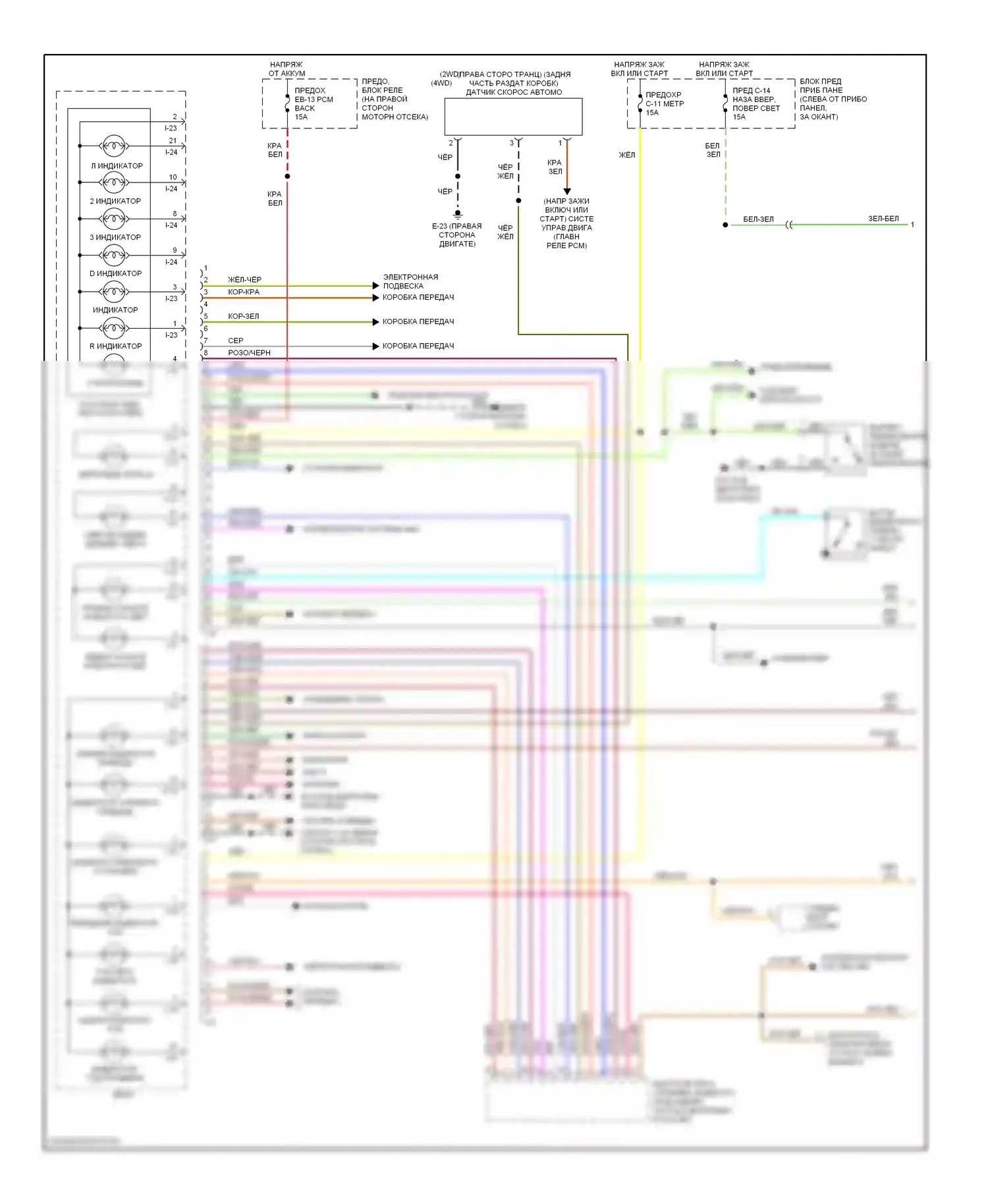 Axiom Isuzu I (2001-2004): Электросхема приборной панели (1 из 2) 