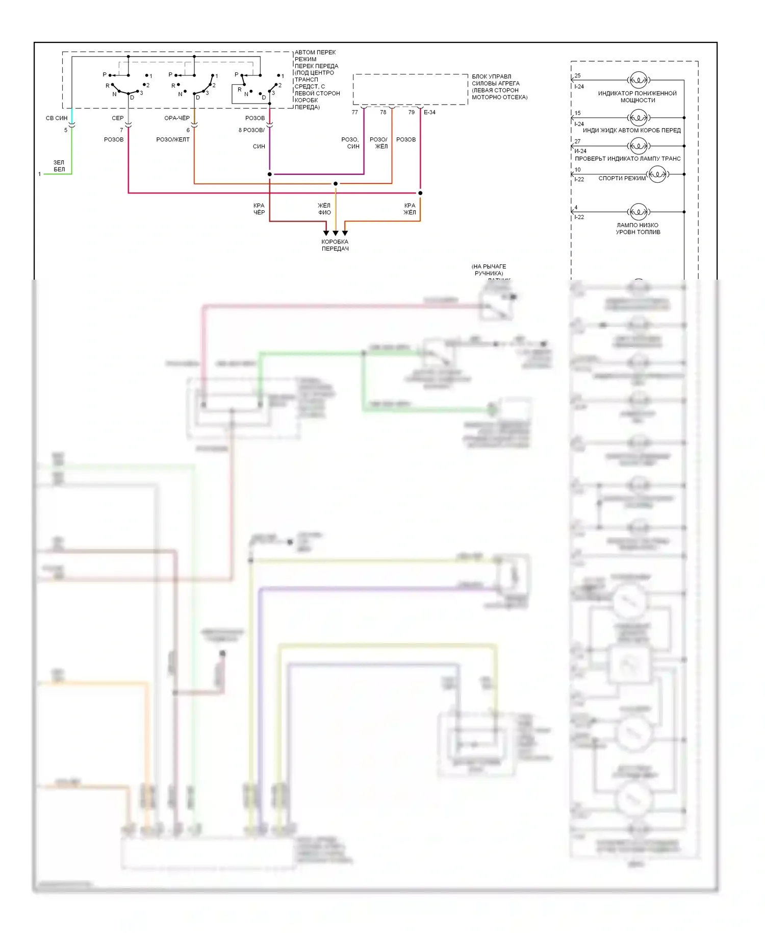 Axiom Isuzu I (2001-2004): Электросхема приборной панели (2 из 2) 