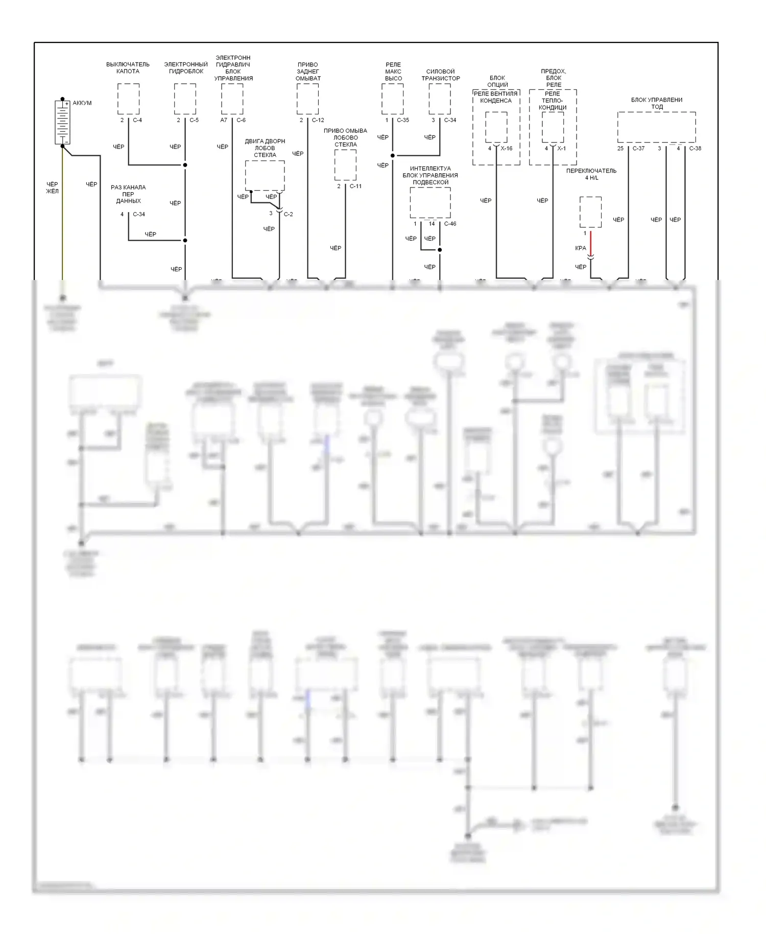 Axiom Isuzu I (2001-2004): Электросхема точек подключения масс (1 из 3) 
