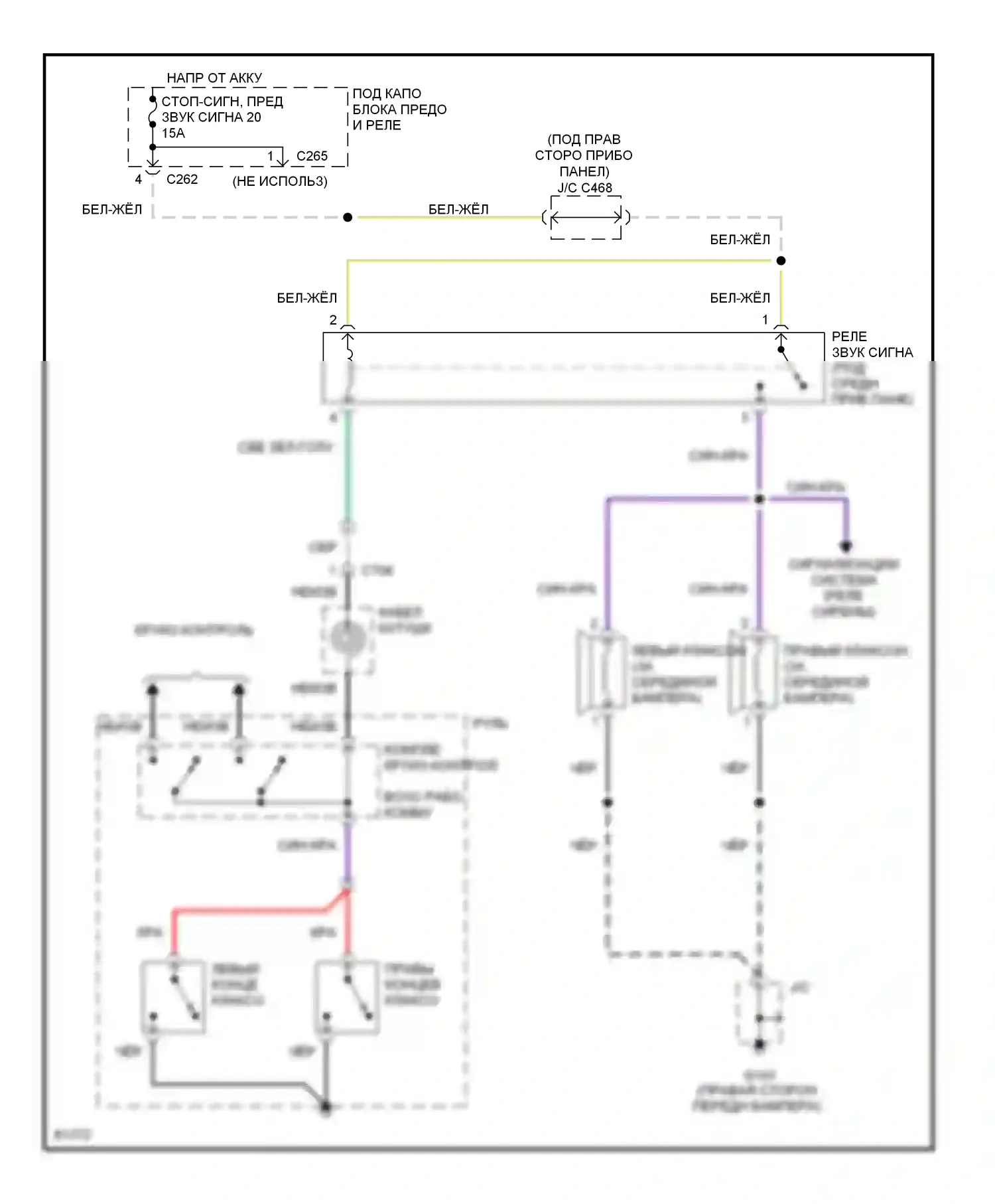 Oasis Isuzu I (1995-1999): Электросхема клаксона 